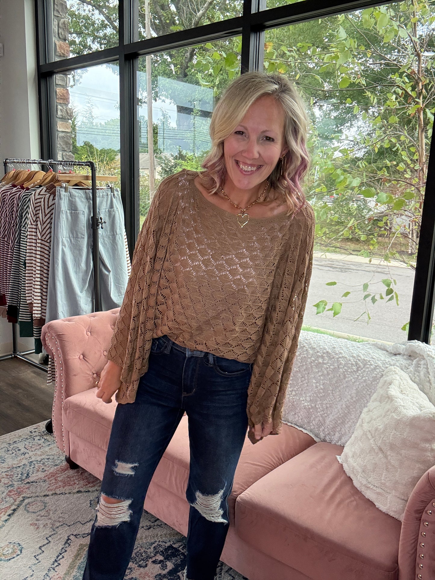 Free Spirit Bell Top- Mocha