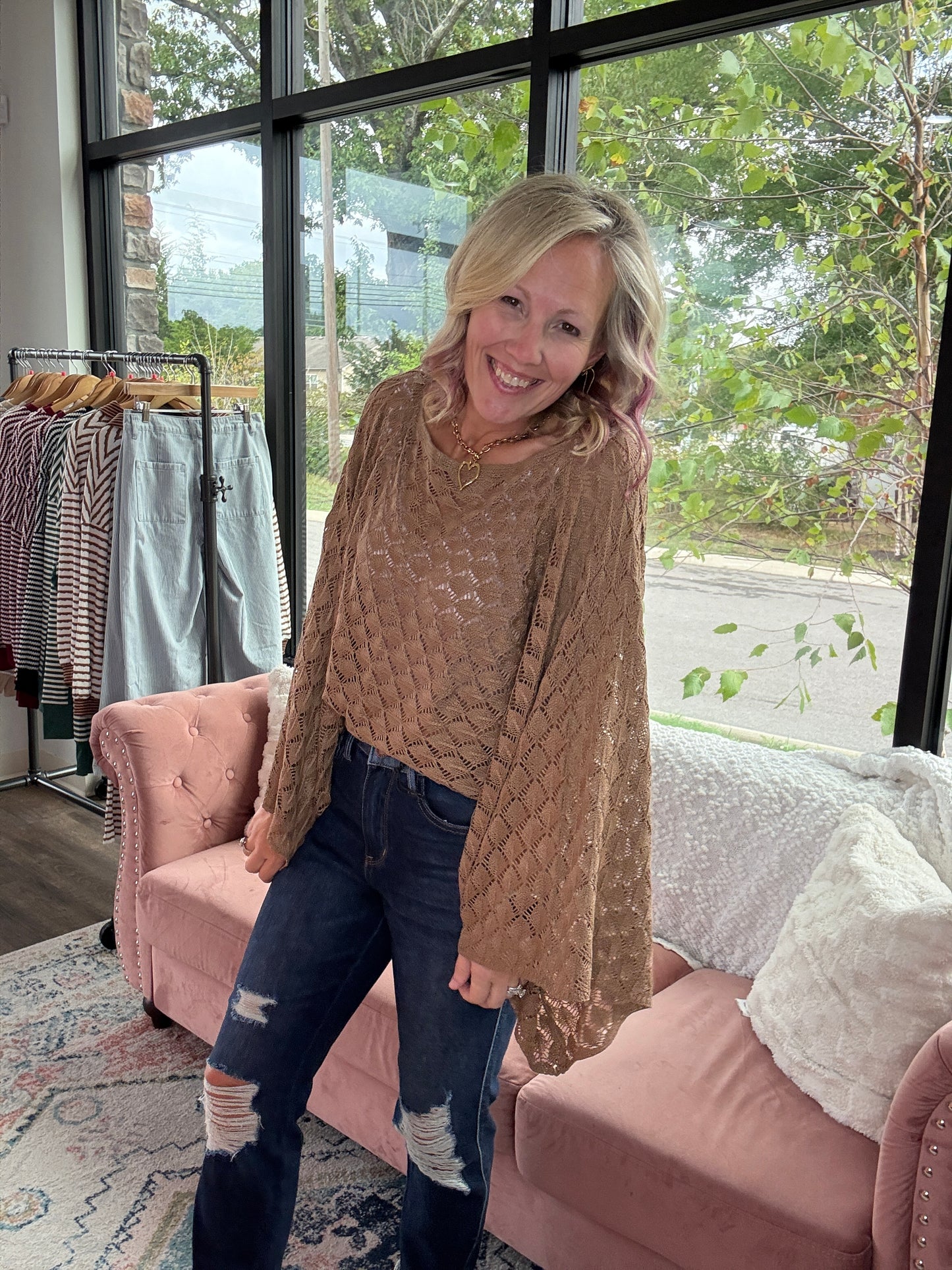 Free Spirit Bell Top- Mocha