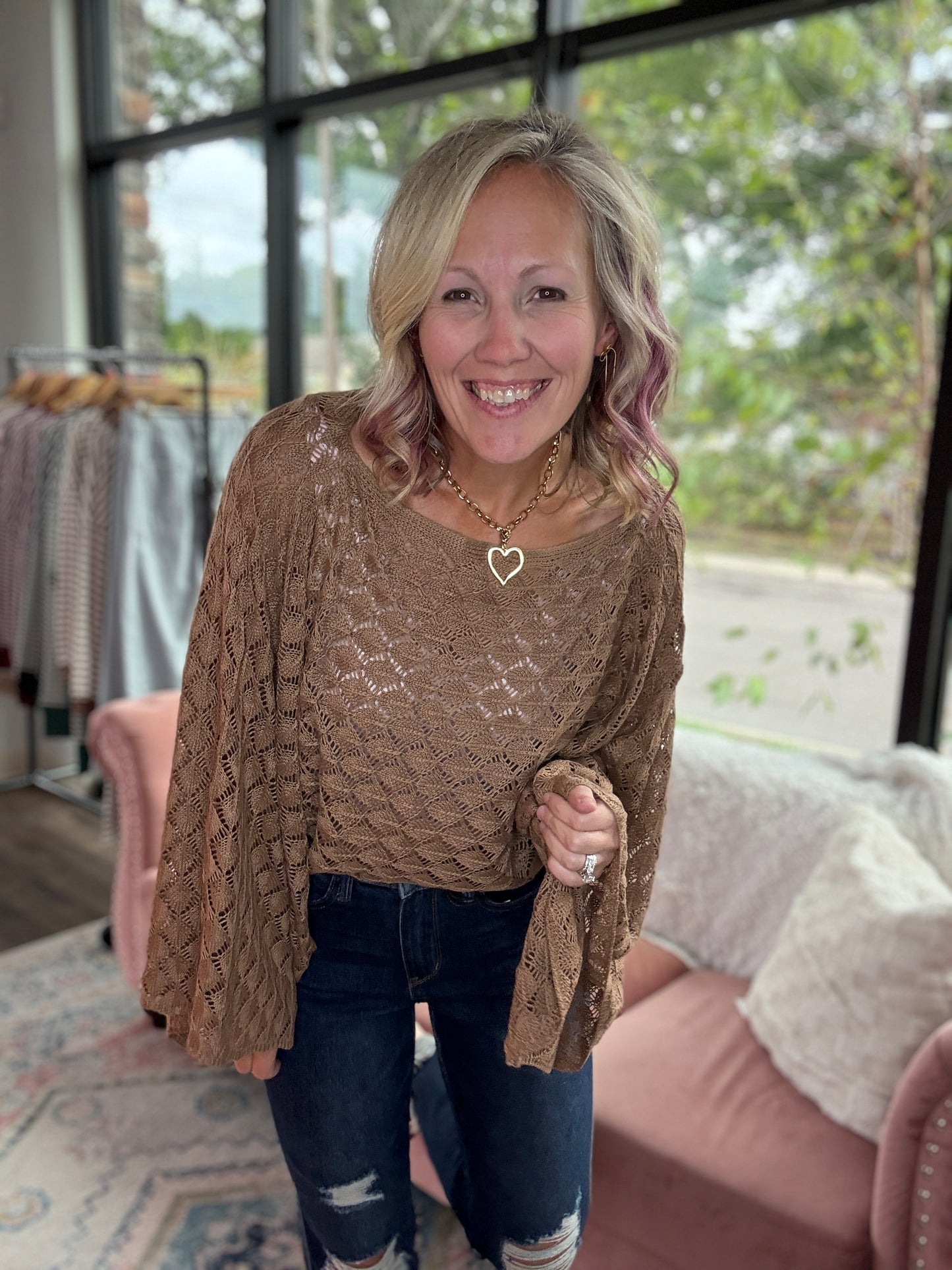 Free Spirit Bell Top- Mocha