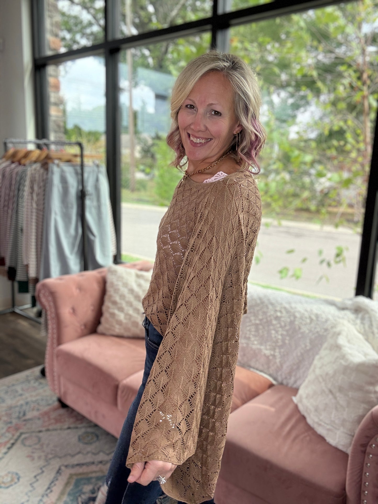 Free Spirit Bell Top- Mocha
