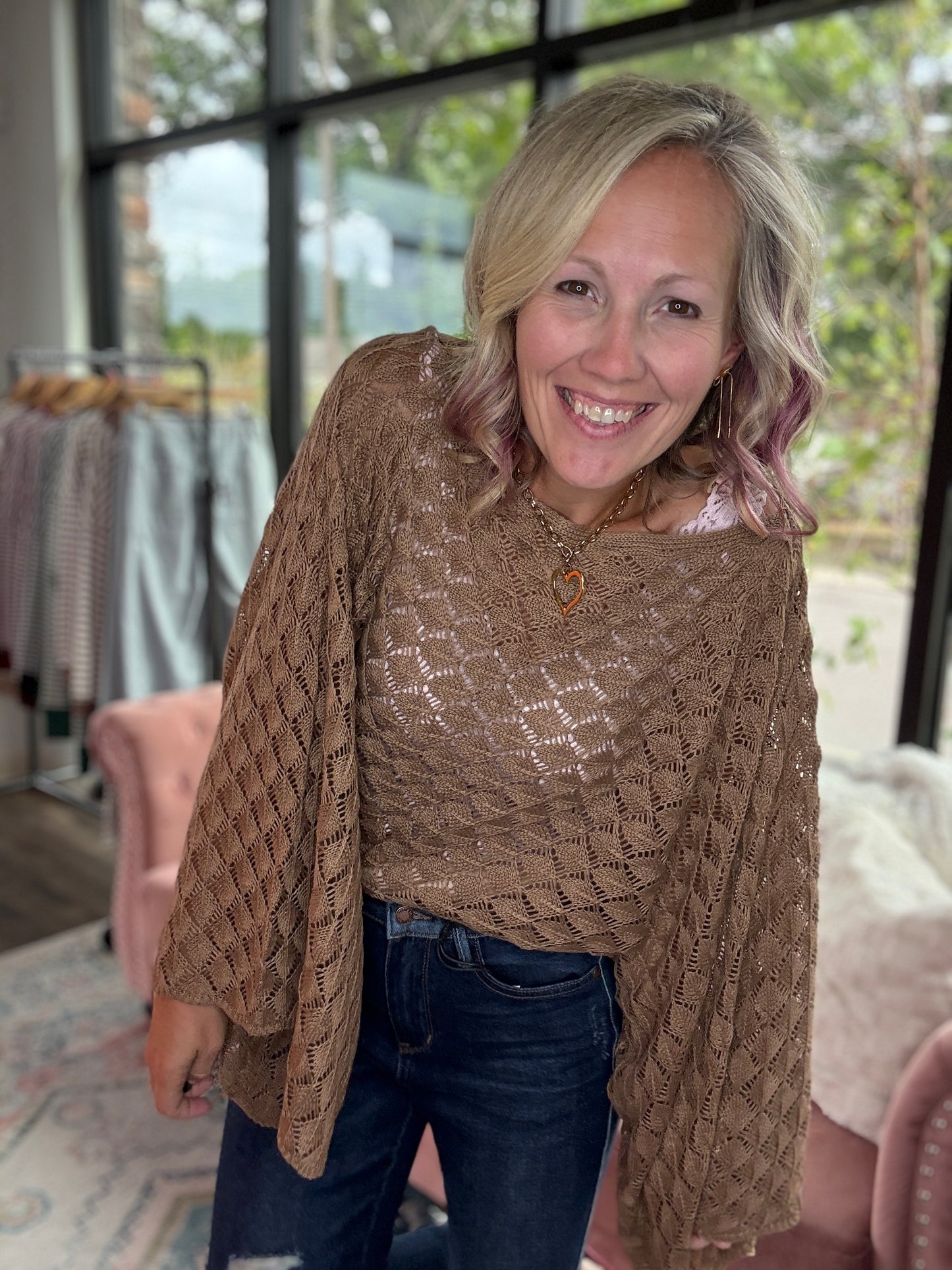Free Spirit Bell Top- Mocha