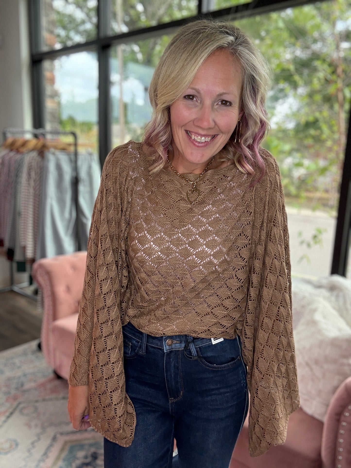 Free Spirit Bell Top- Mocha