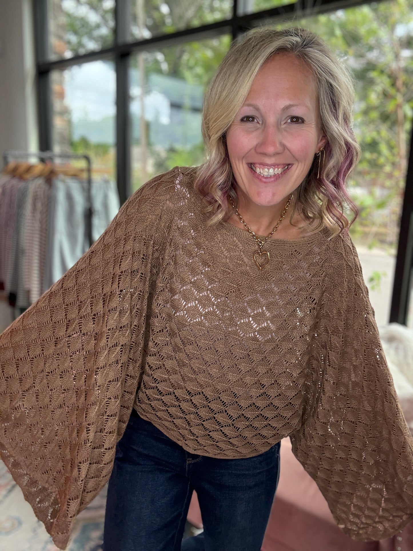 Free Spirit Bell Top- Mocha