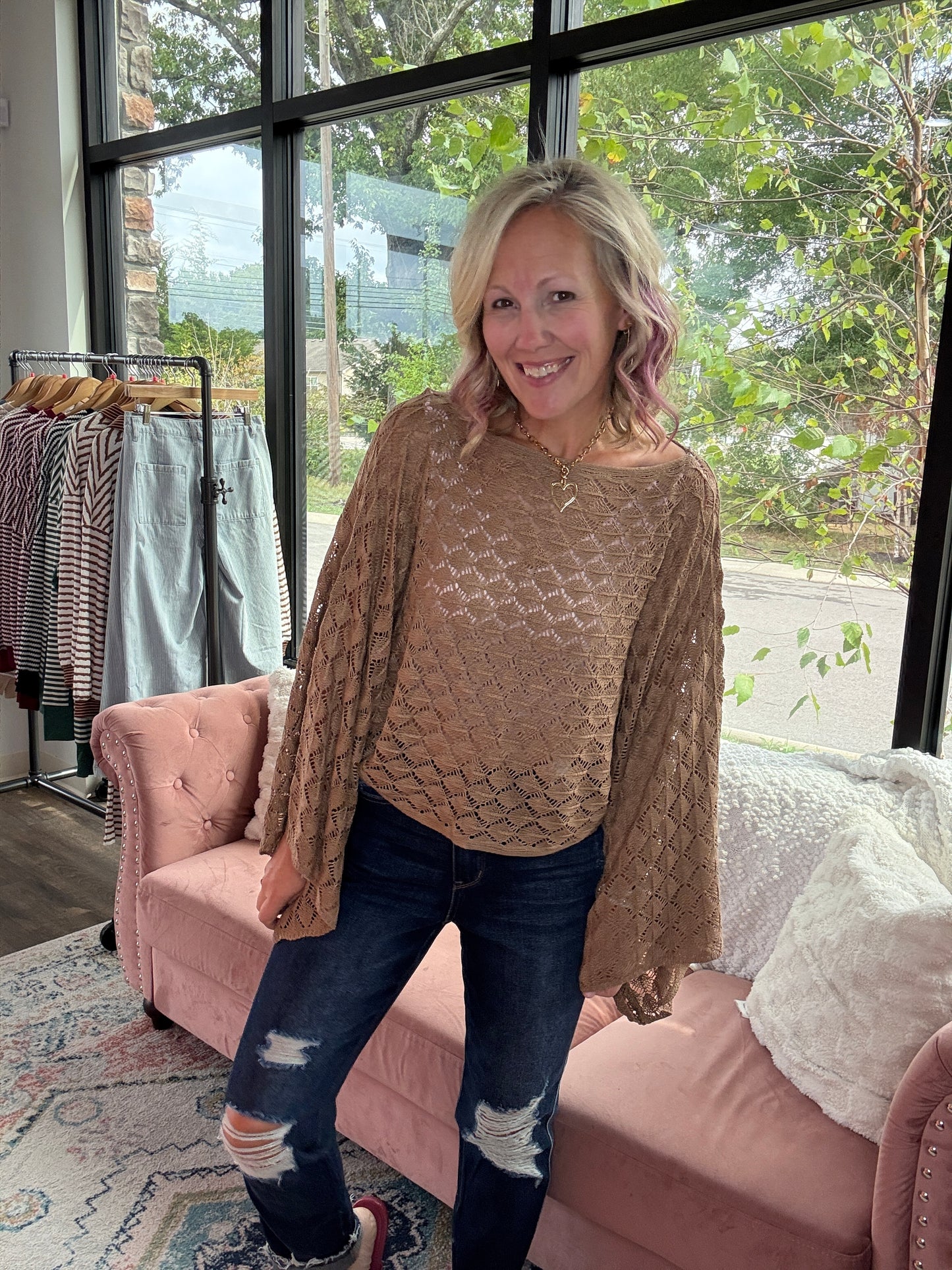Free Spirit Bell Top- Mocha