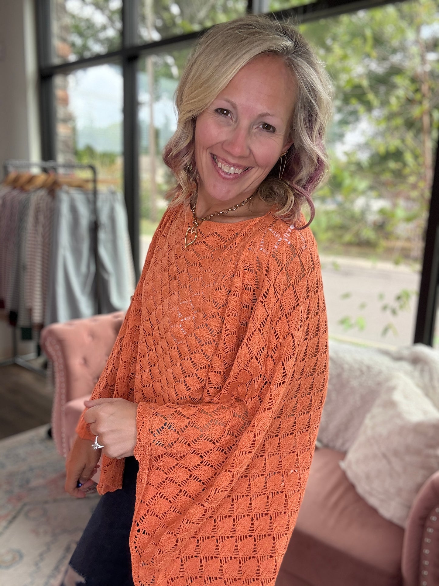 Free Spirit Bell Top- Orange