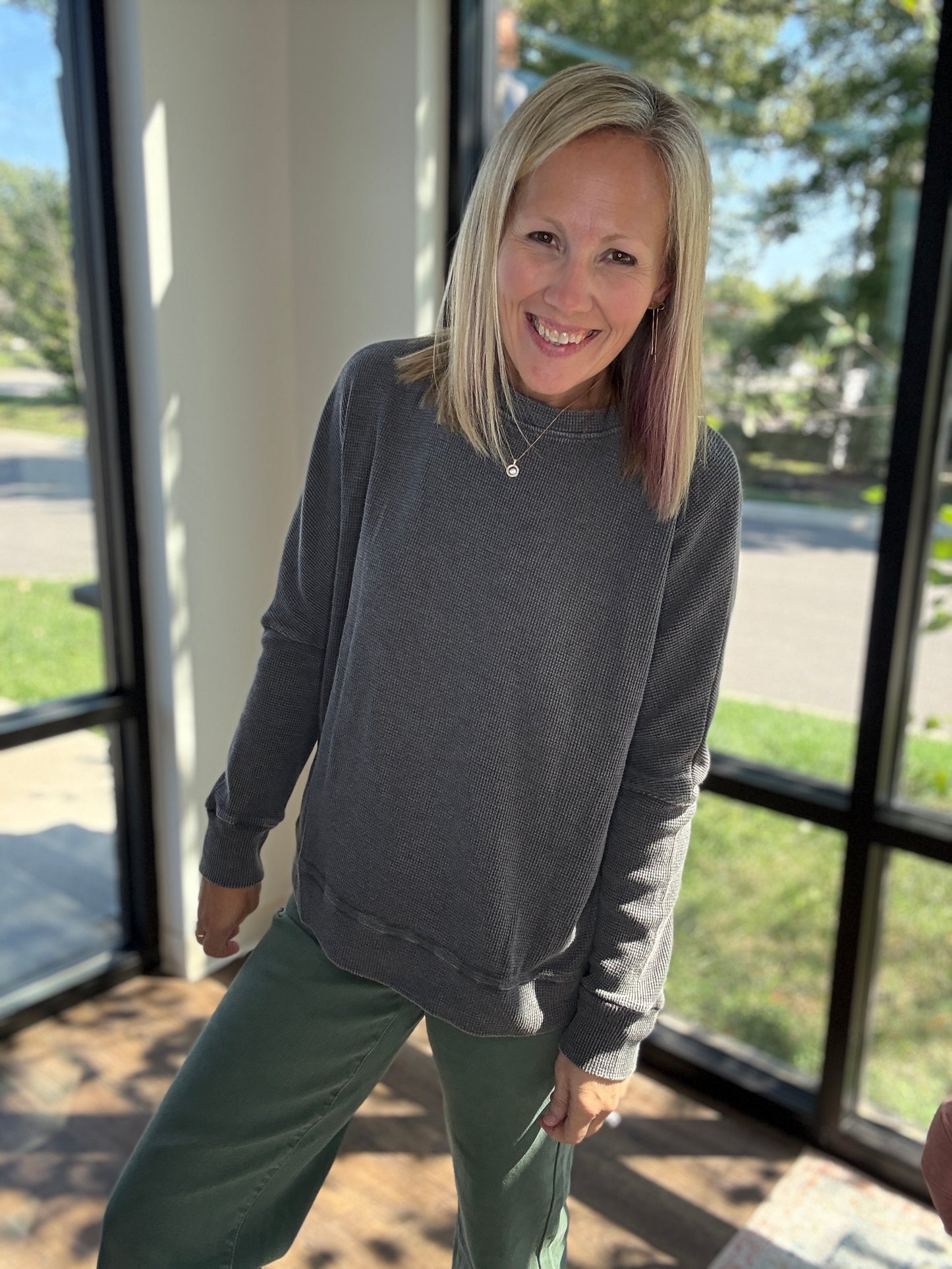 Cozy Waffle Long Sleeve Top