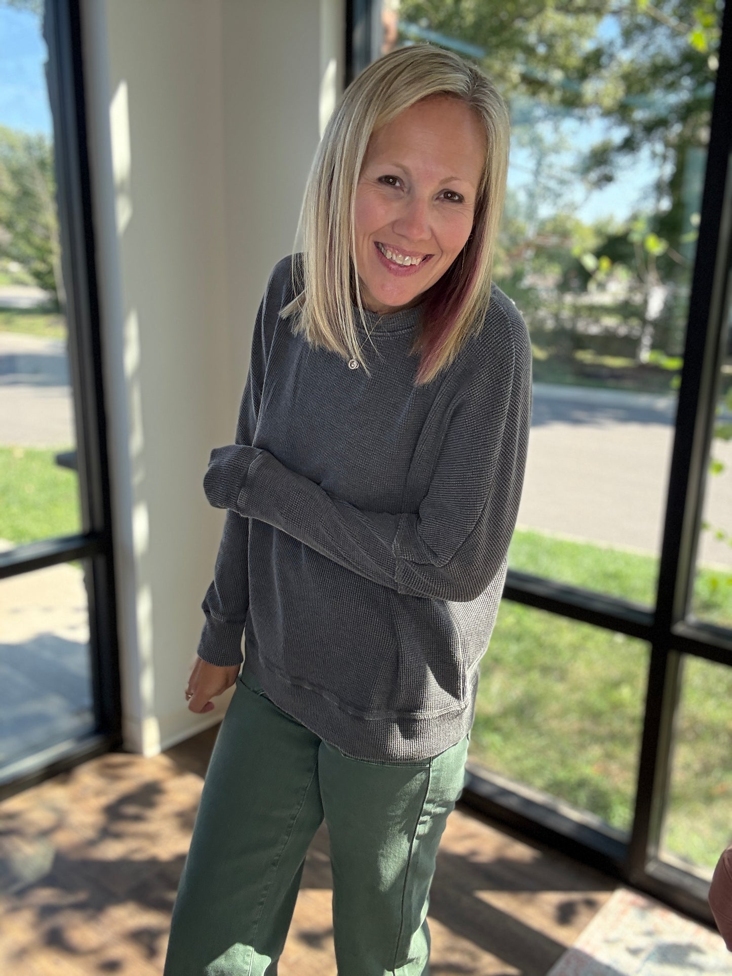 Cozy Waffle Long Sleeve Top
