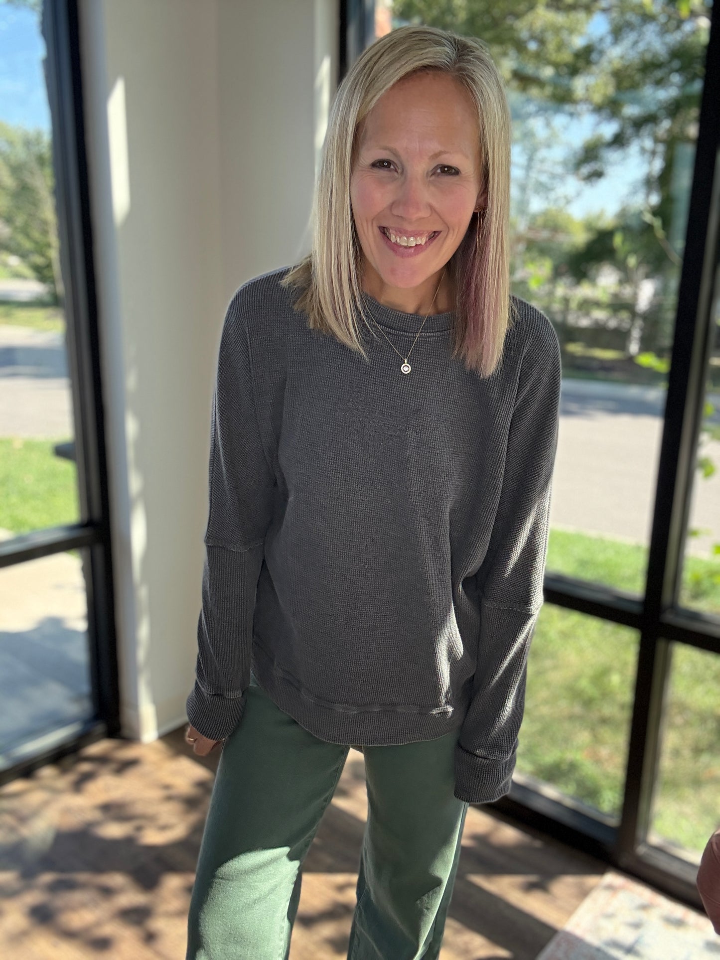 Cozy Waffle Long Sleeve Top