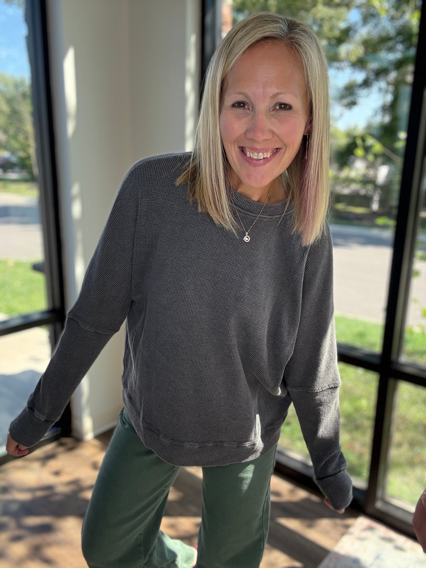 Cozy Waffle Long Sleeve Top