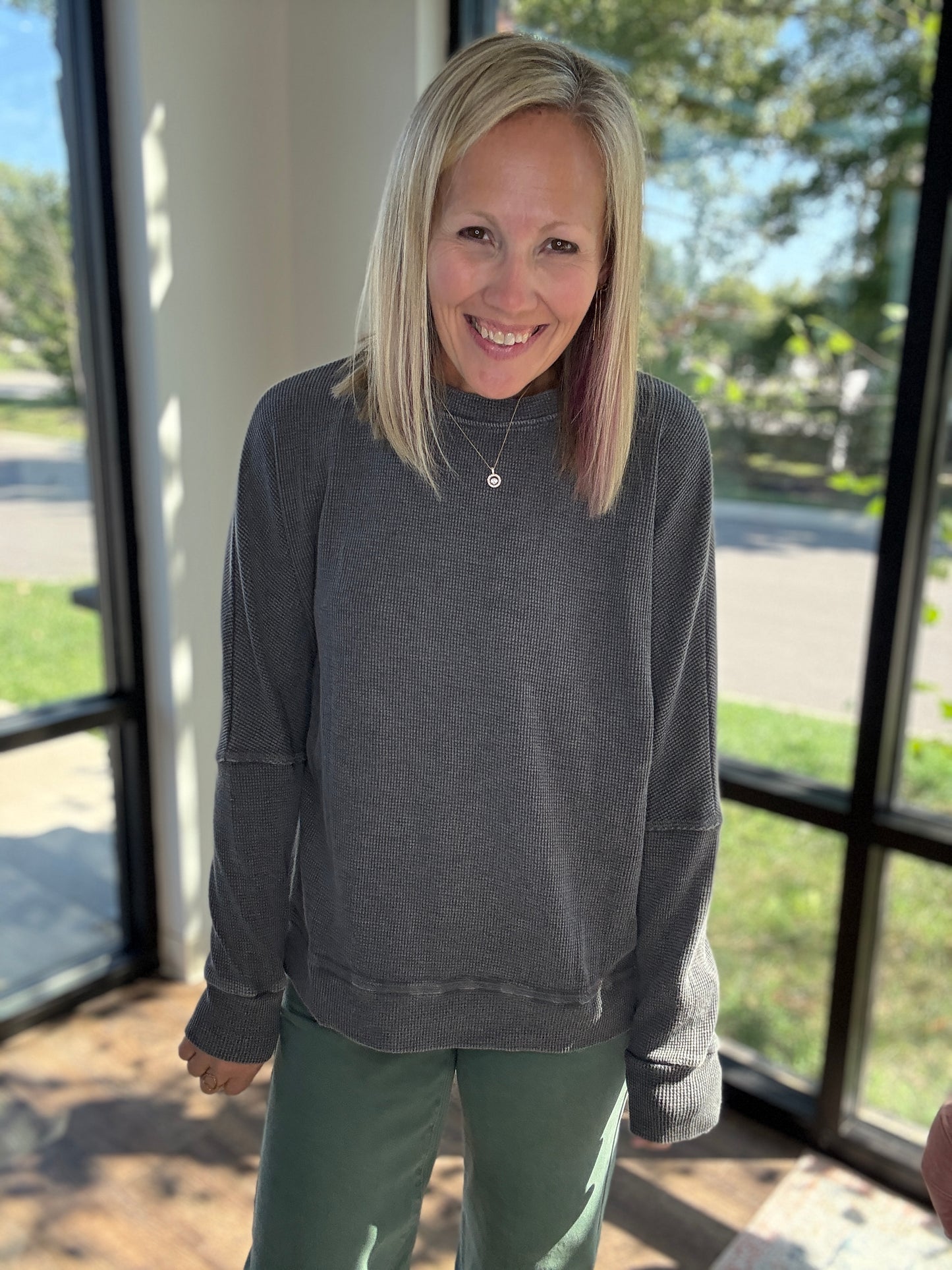 Cozy Waffle Long Sleeve Top