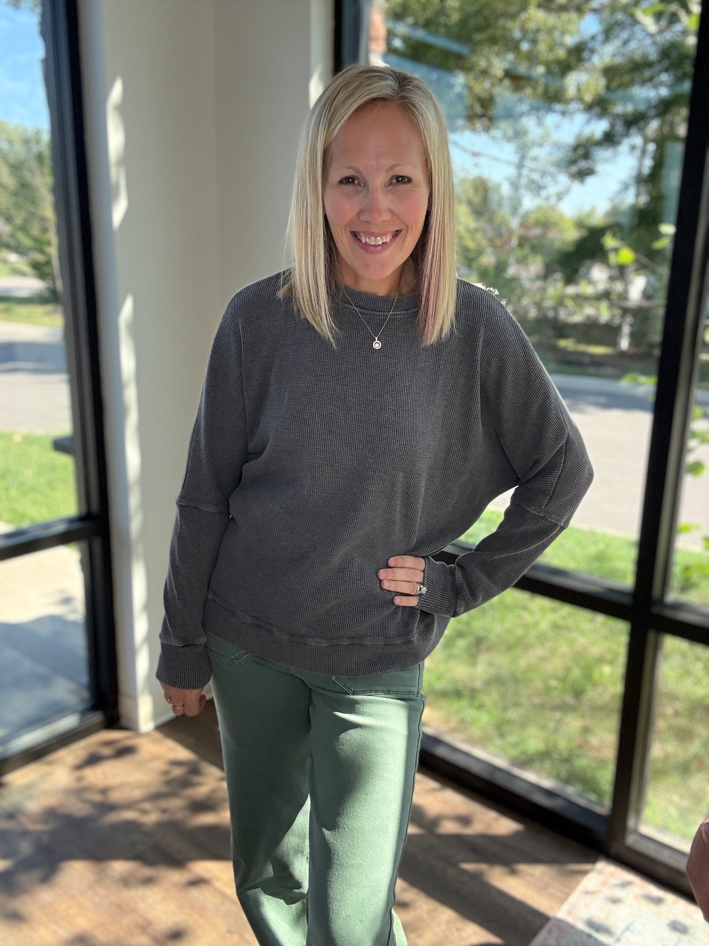 Cozy Waffle Long Sleeve Top