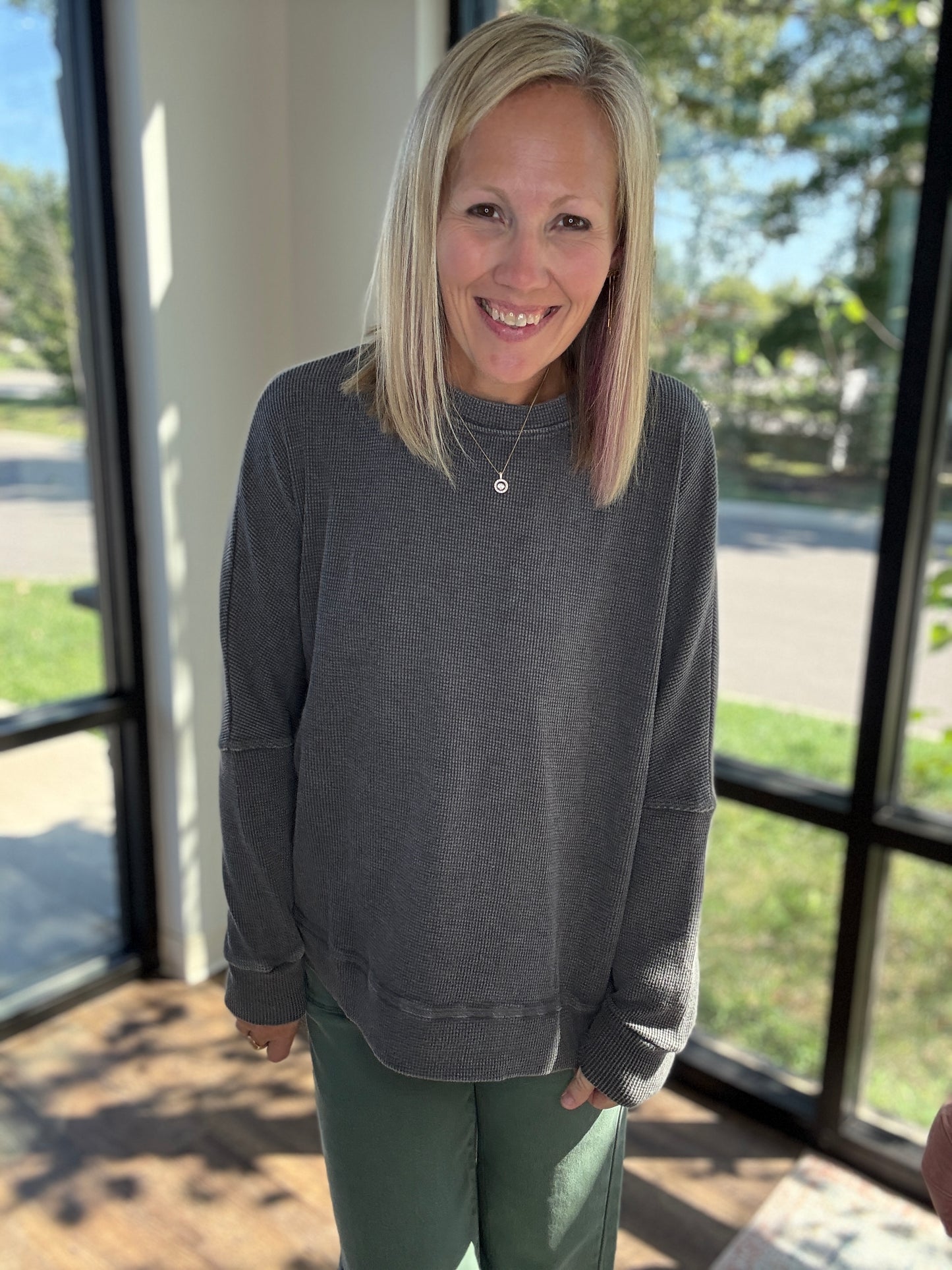 Cozy Waffle Long Sleeve Top