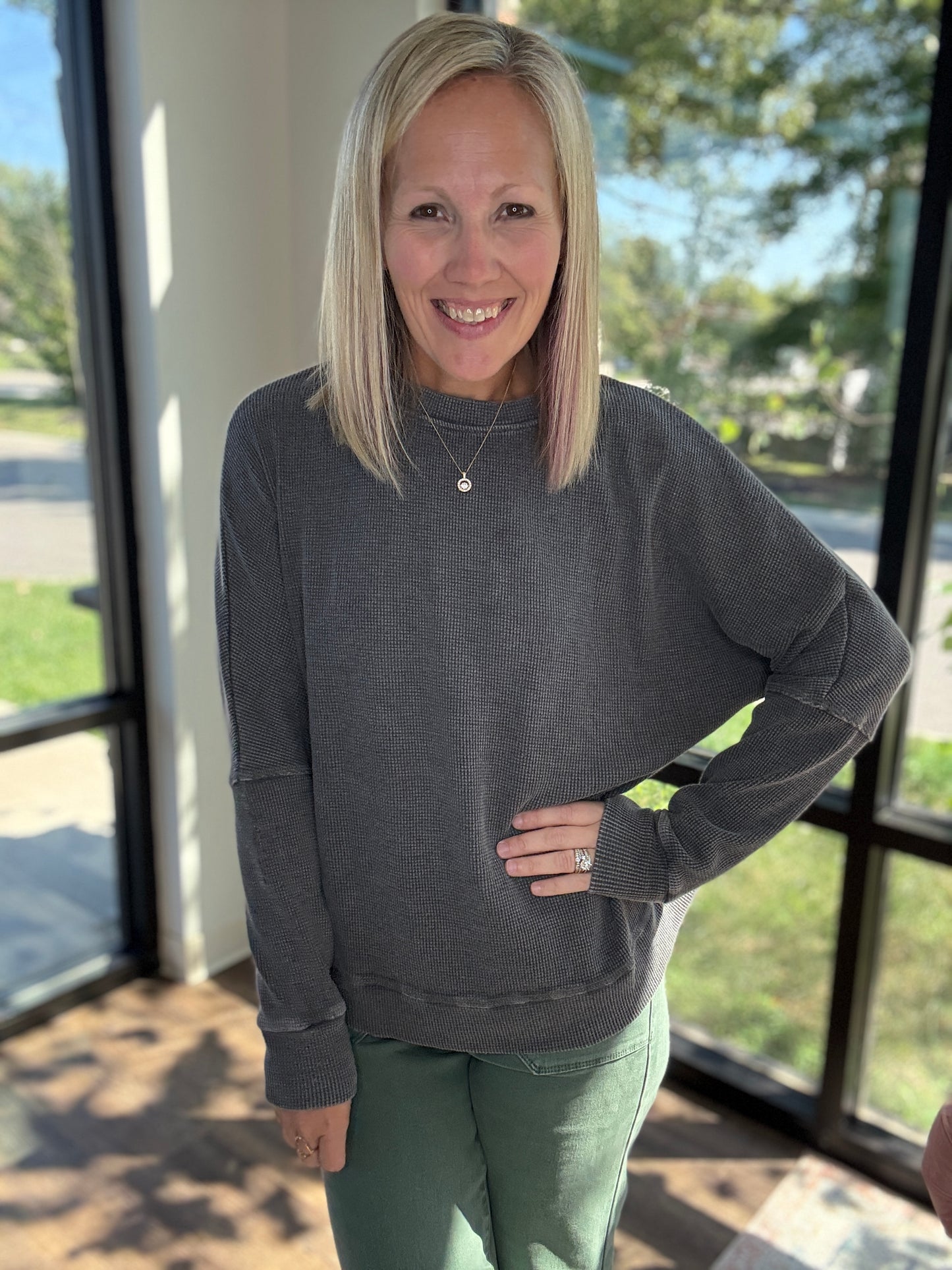 Cozy Waffle Long Sleeve Top