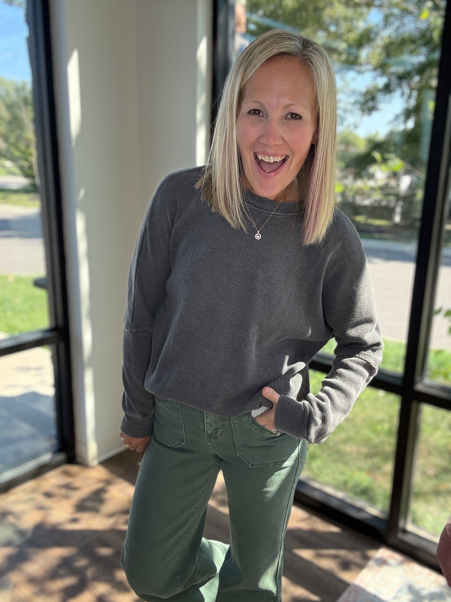 Cozy Waffle Long Sleeve Top