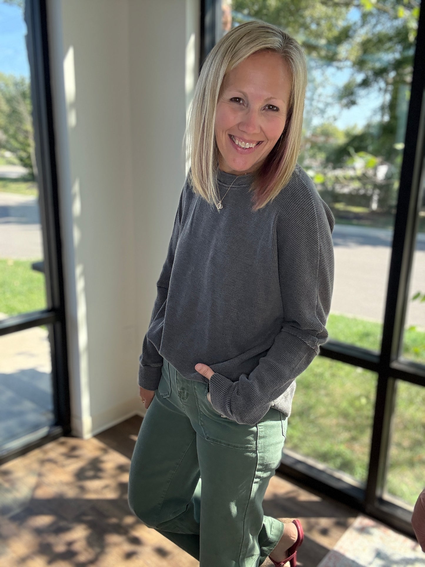 Cozy Waffle Long Sleeve Top
