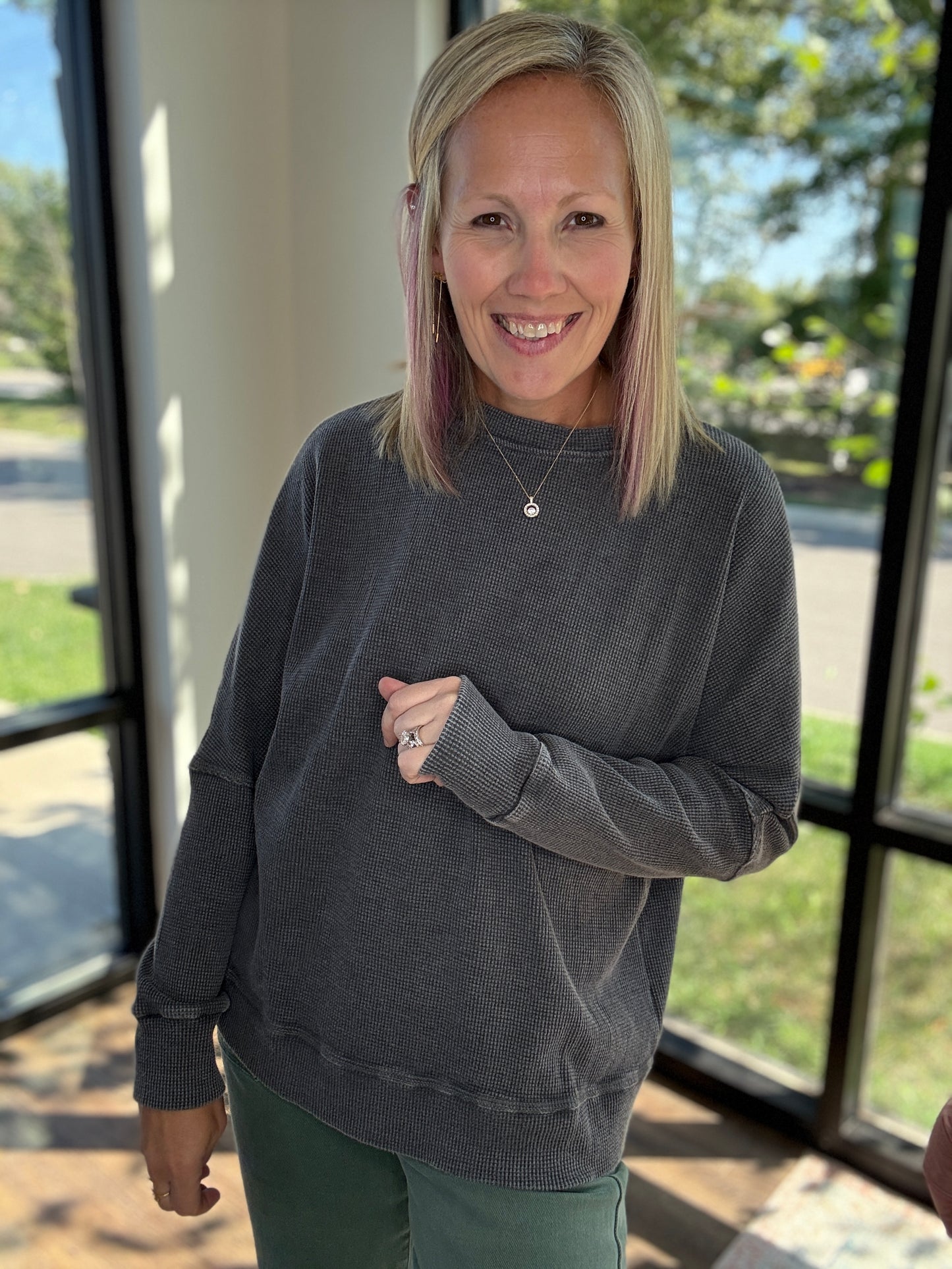 Cozy Waffle Long Sleeve Top