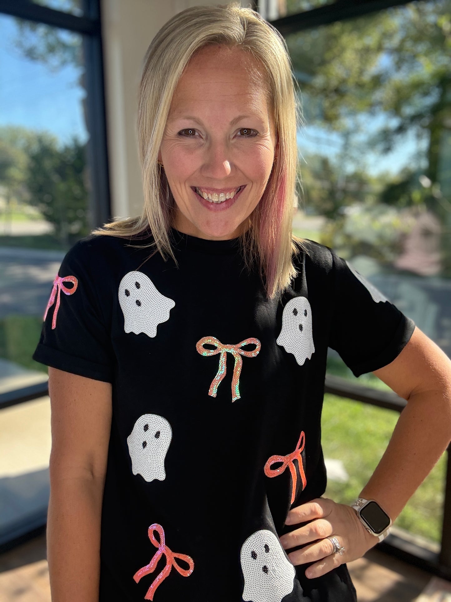 Boo-tiful Bow Sequin Tee