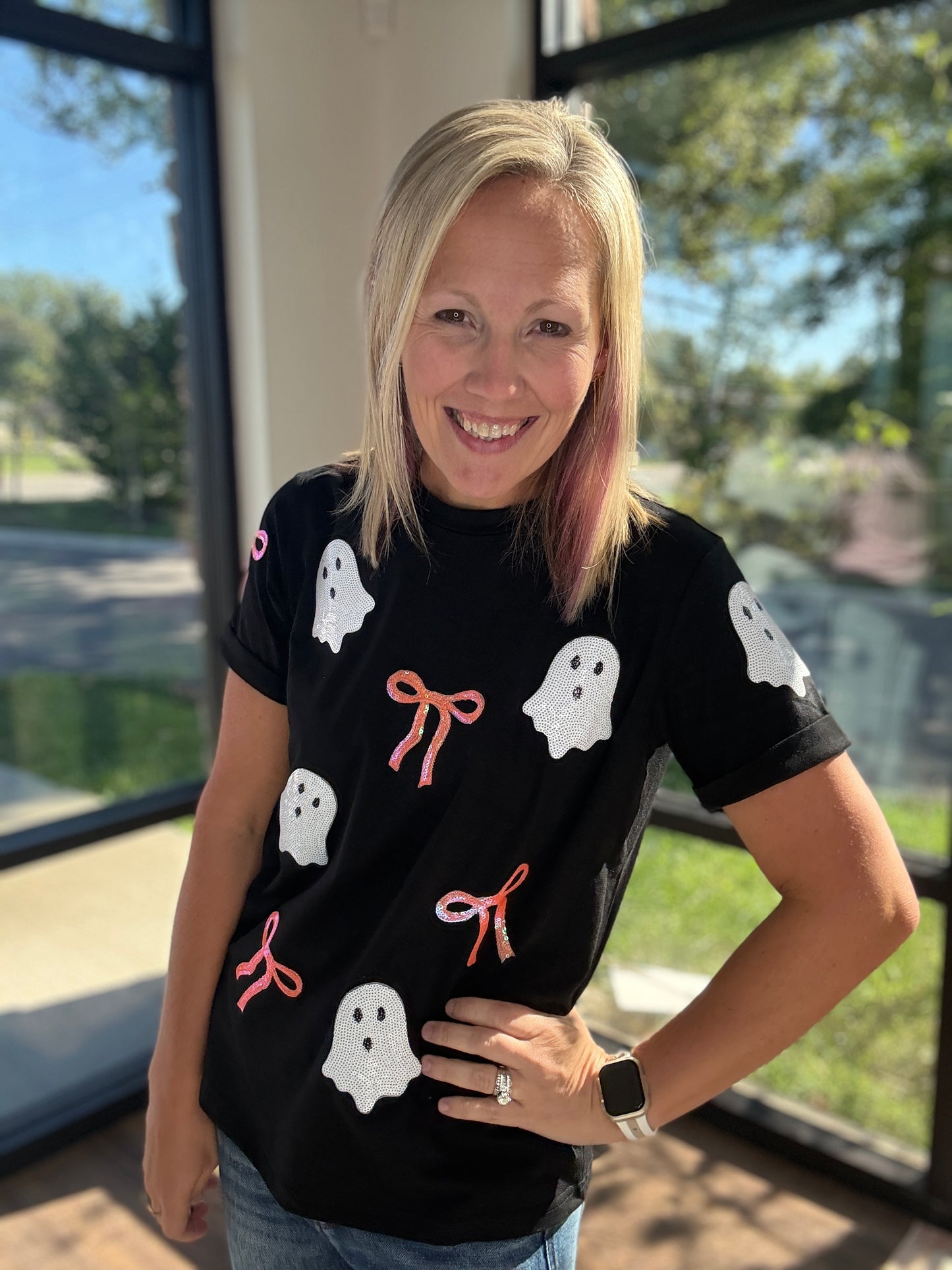 Boo-tiful Bow Sequin Tee