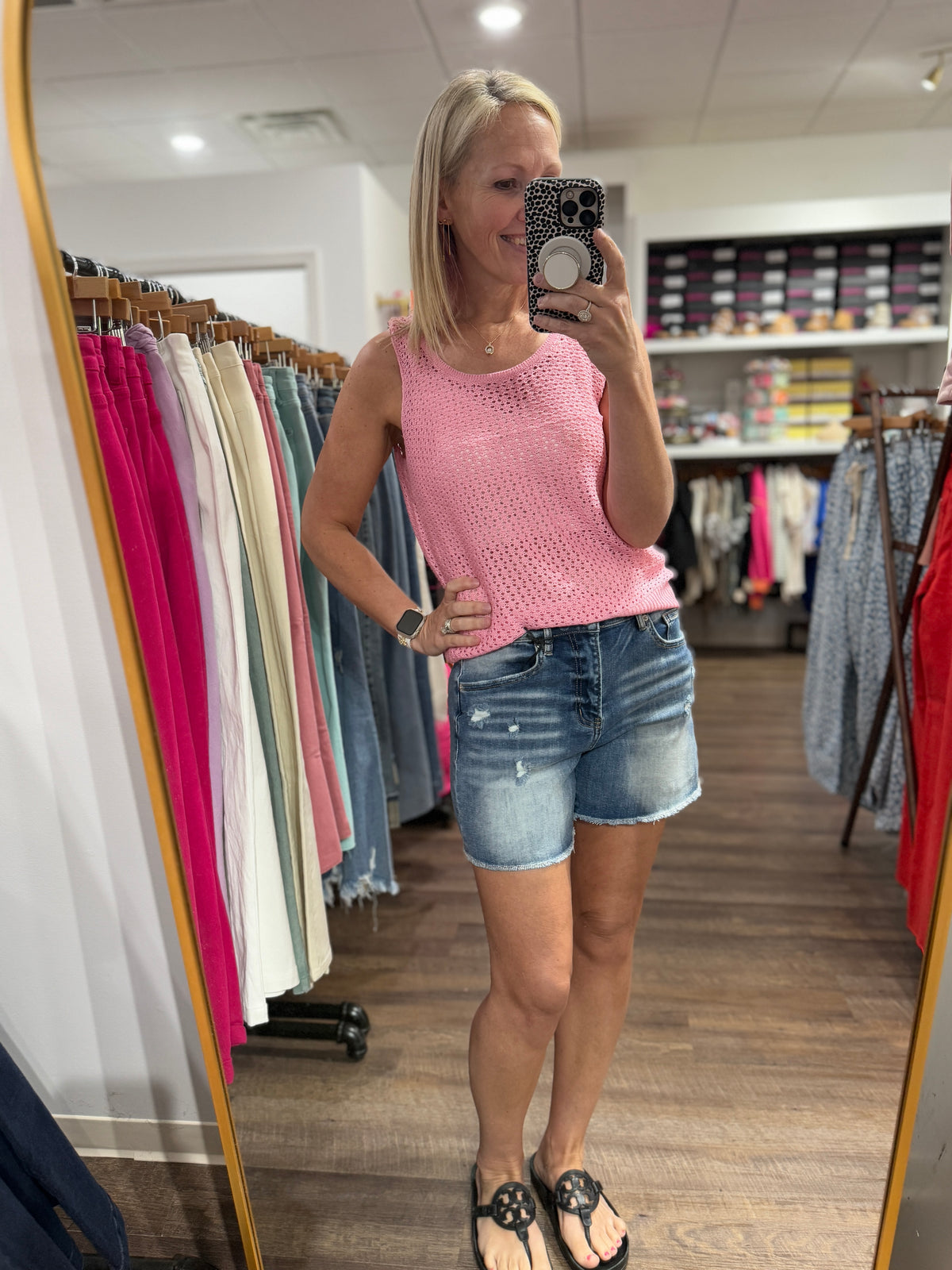 Tara Knit Tank- Pink