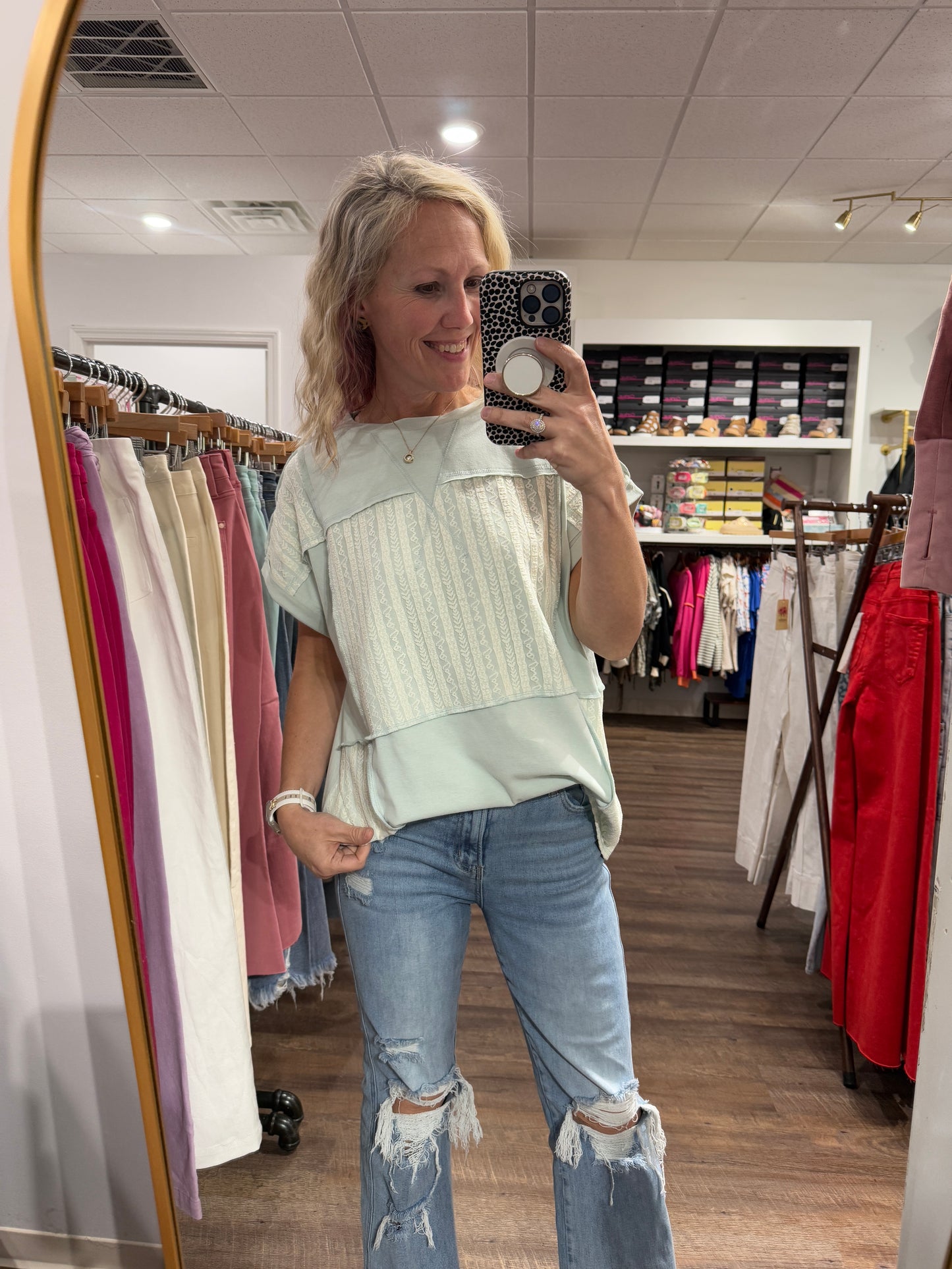 Sage Lace Top
