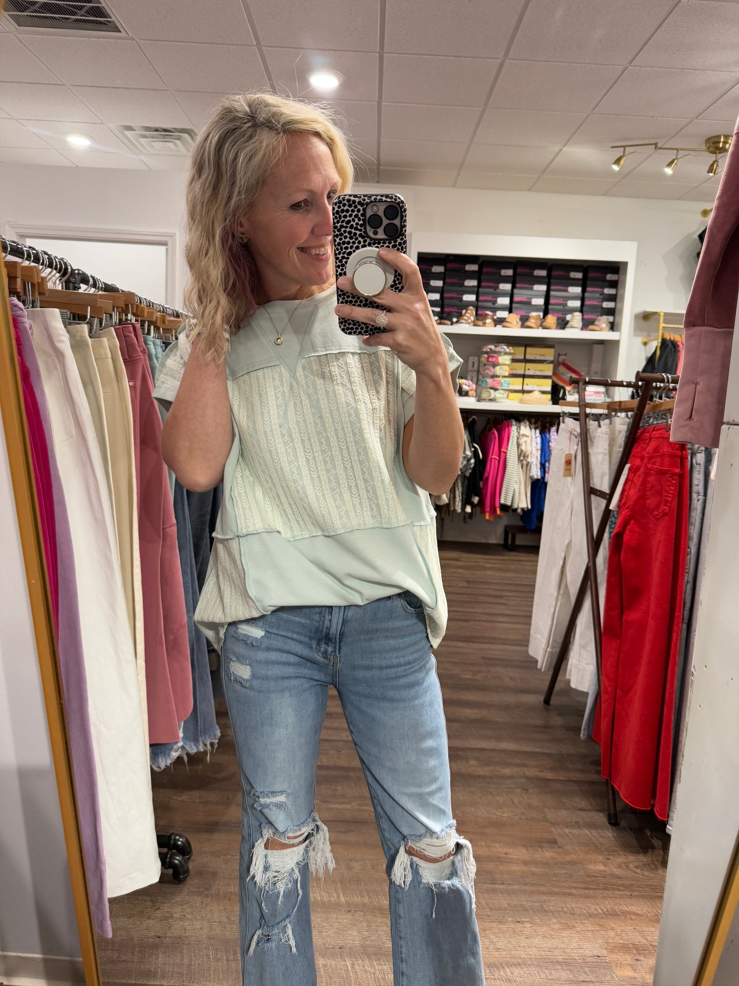 Sage Lace Top