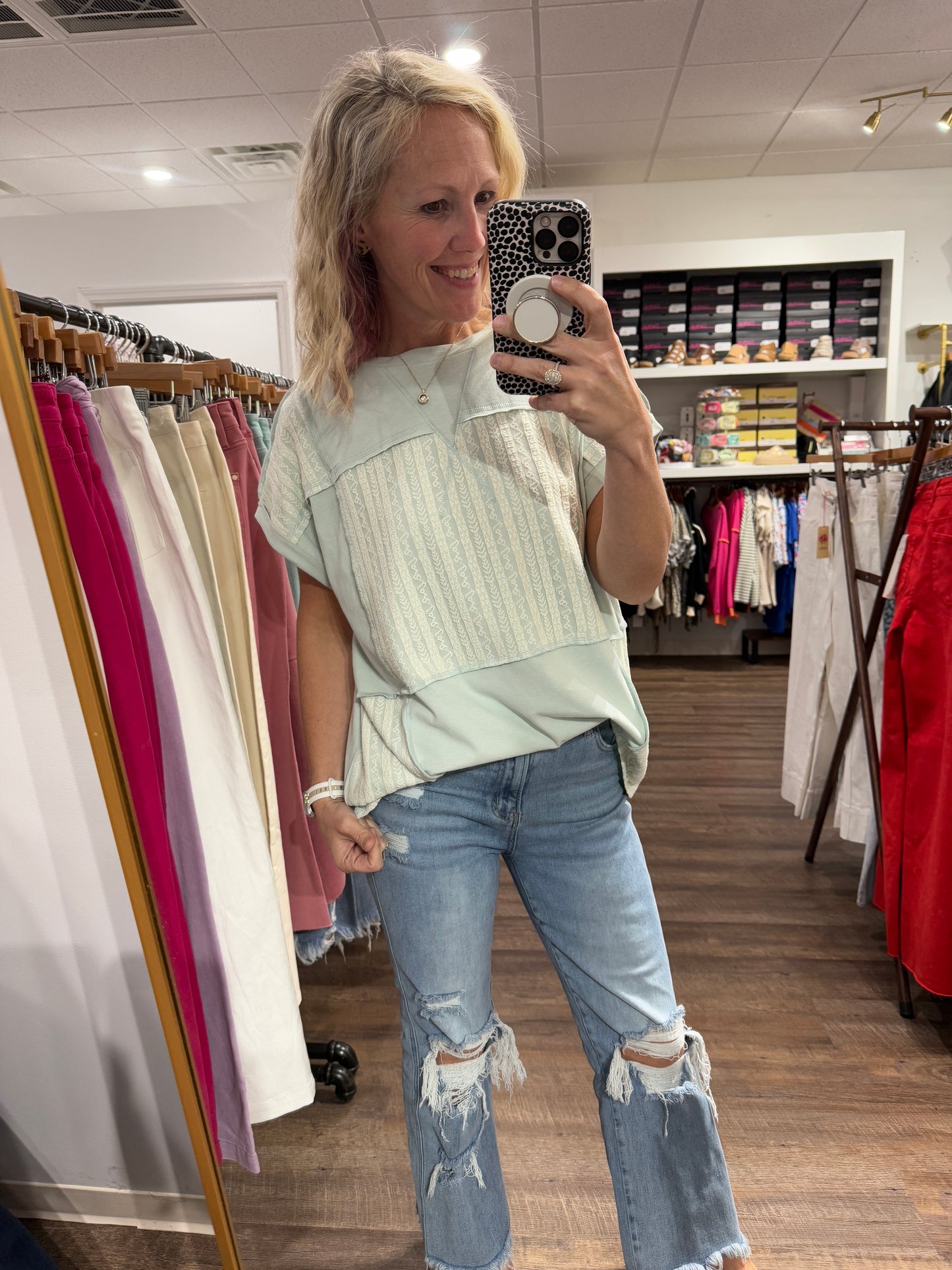 Sage Lace Top