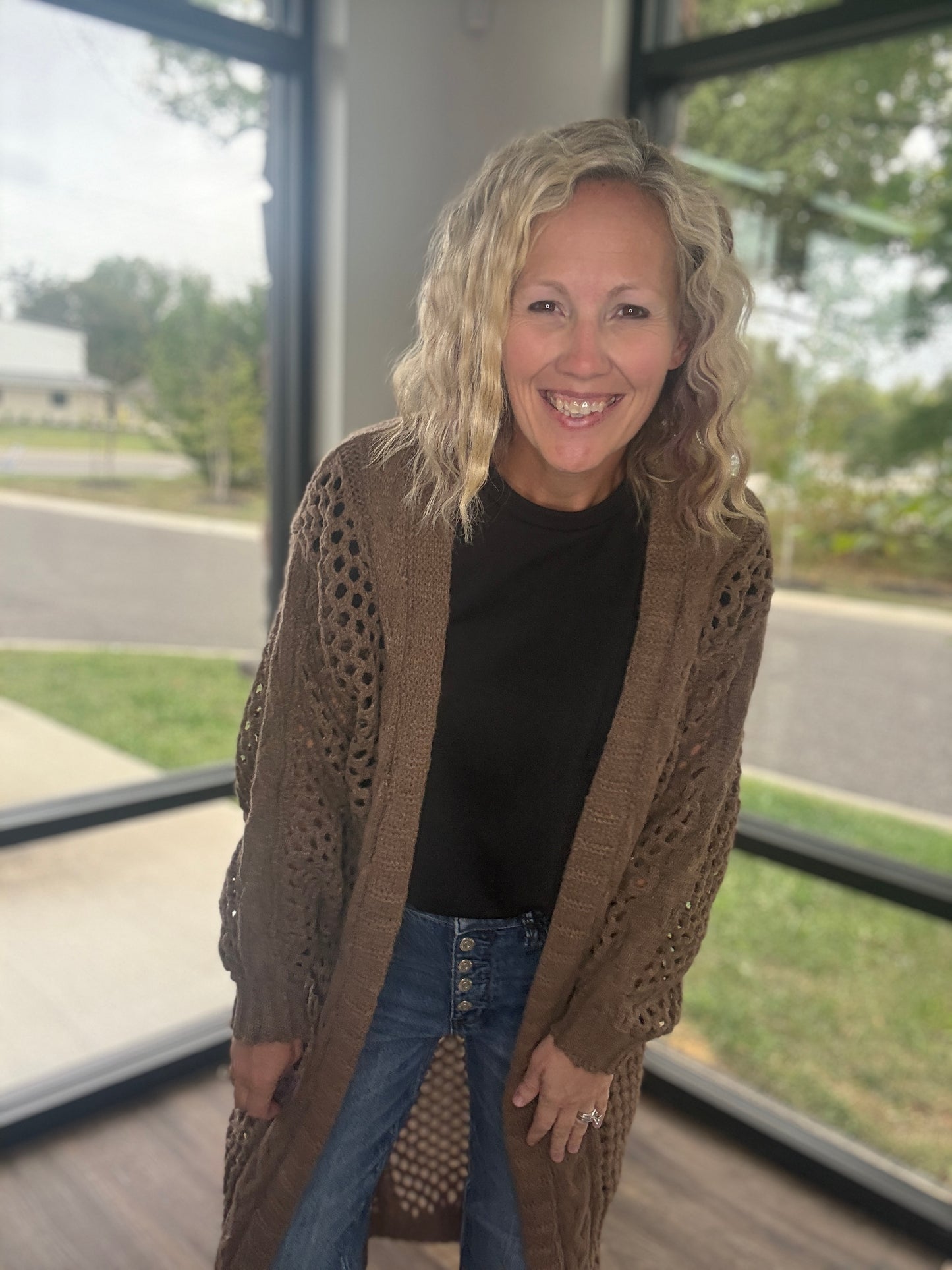 Kandis Knit Cardigan- Mocha
