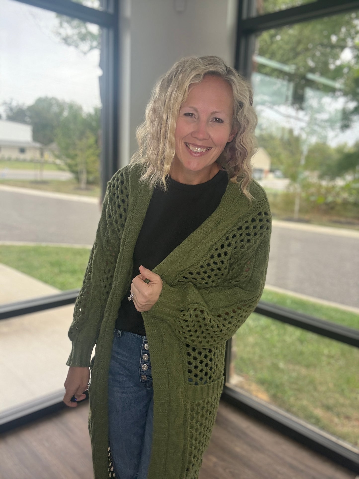 Kandis Knit Cardigan- Olive