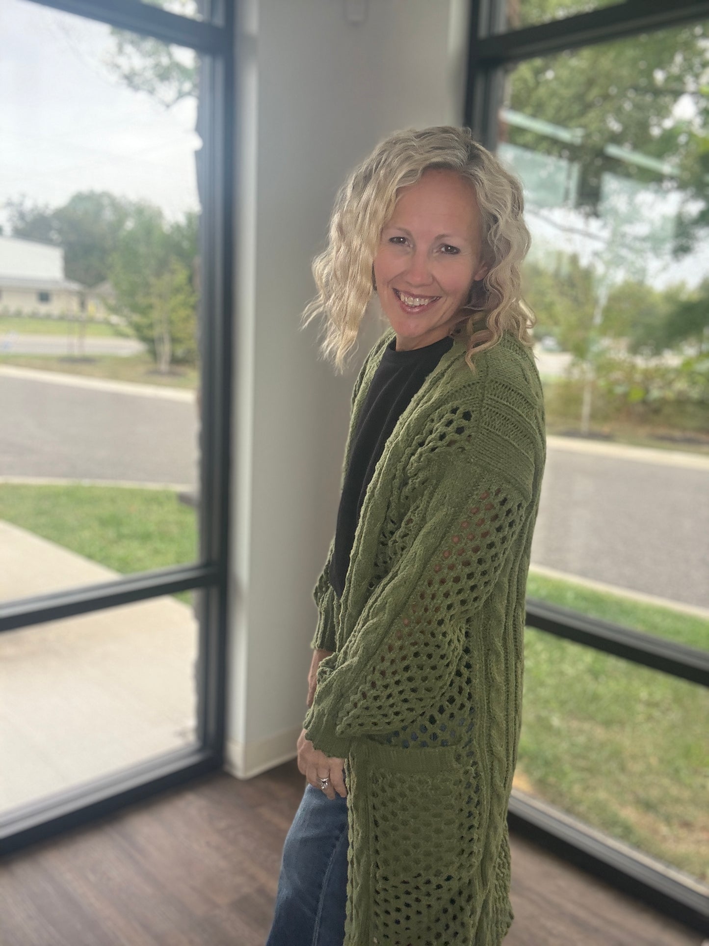 Kandis Knit Cardigan- Olive