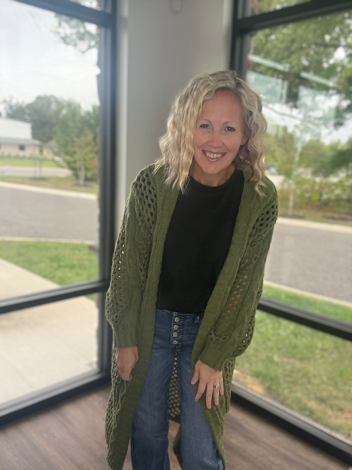 Kandis Knit Cardigan- Olive