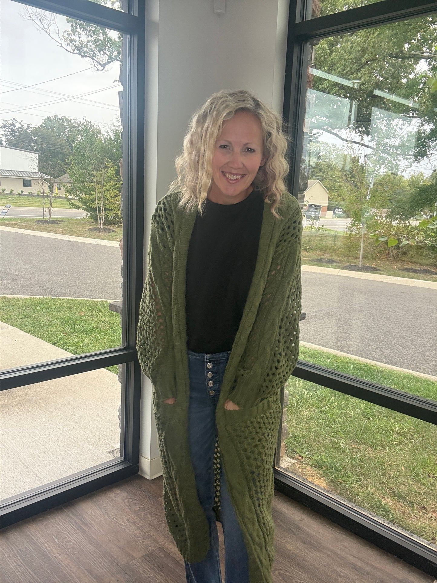 Kandis Knit Cardigan- Olive