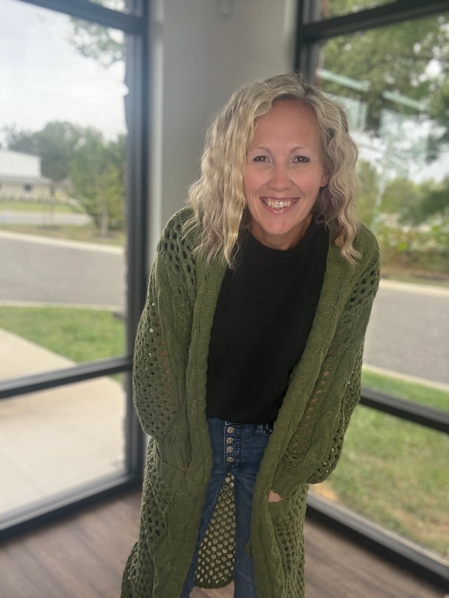 Kandis Knit Cardigan- Olive