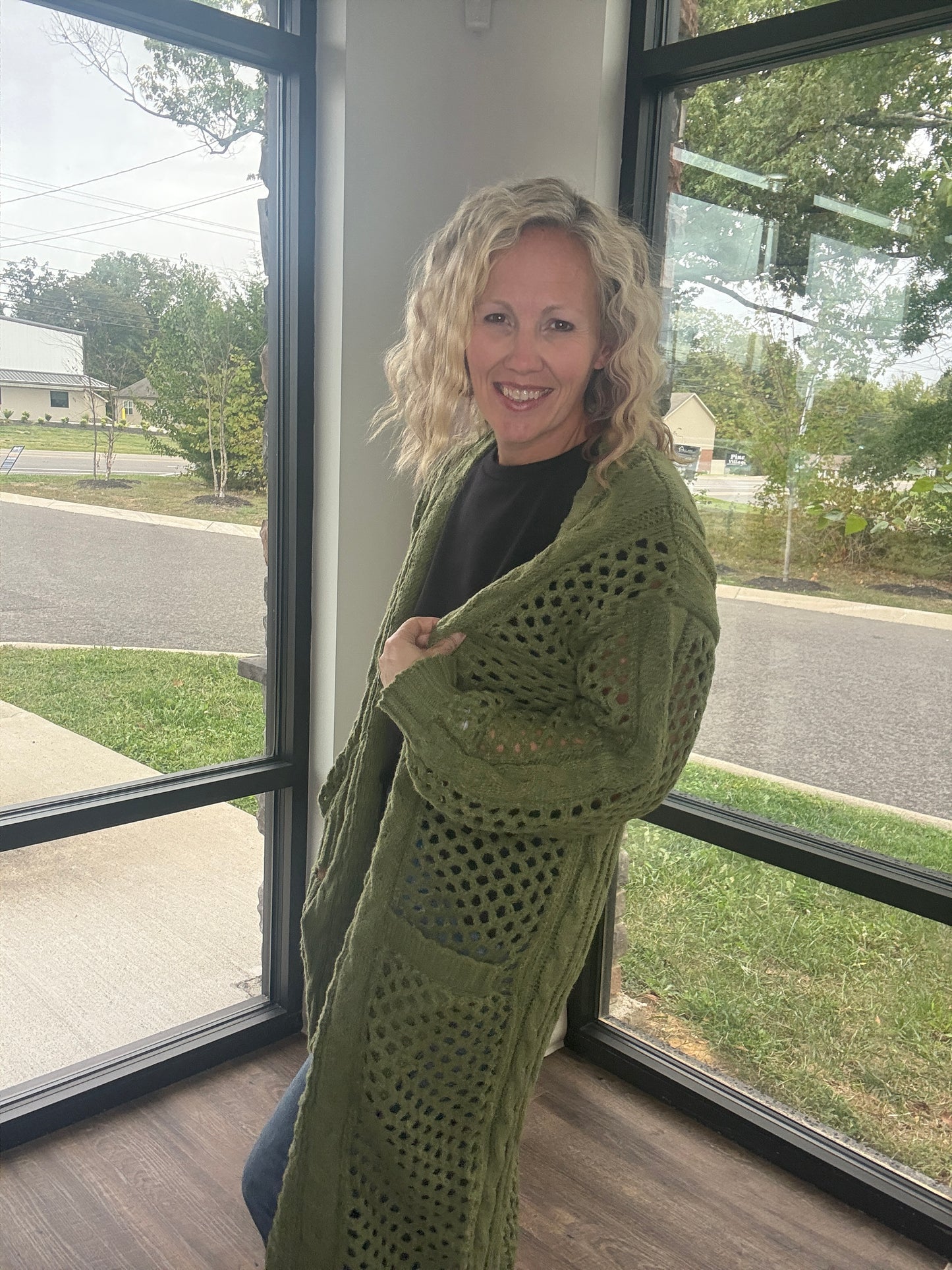 Kandis Knit Cardigan- Olive