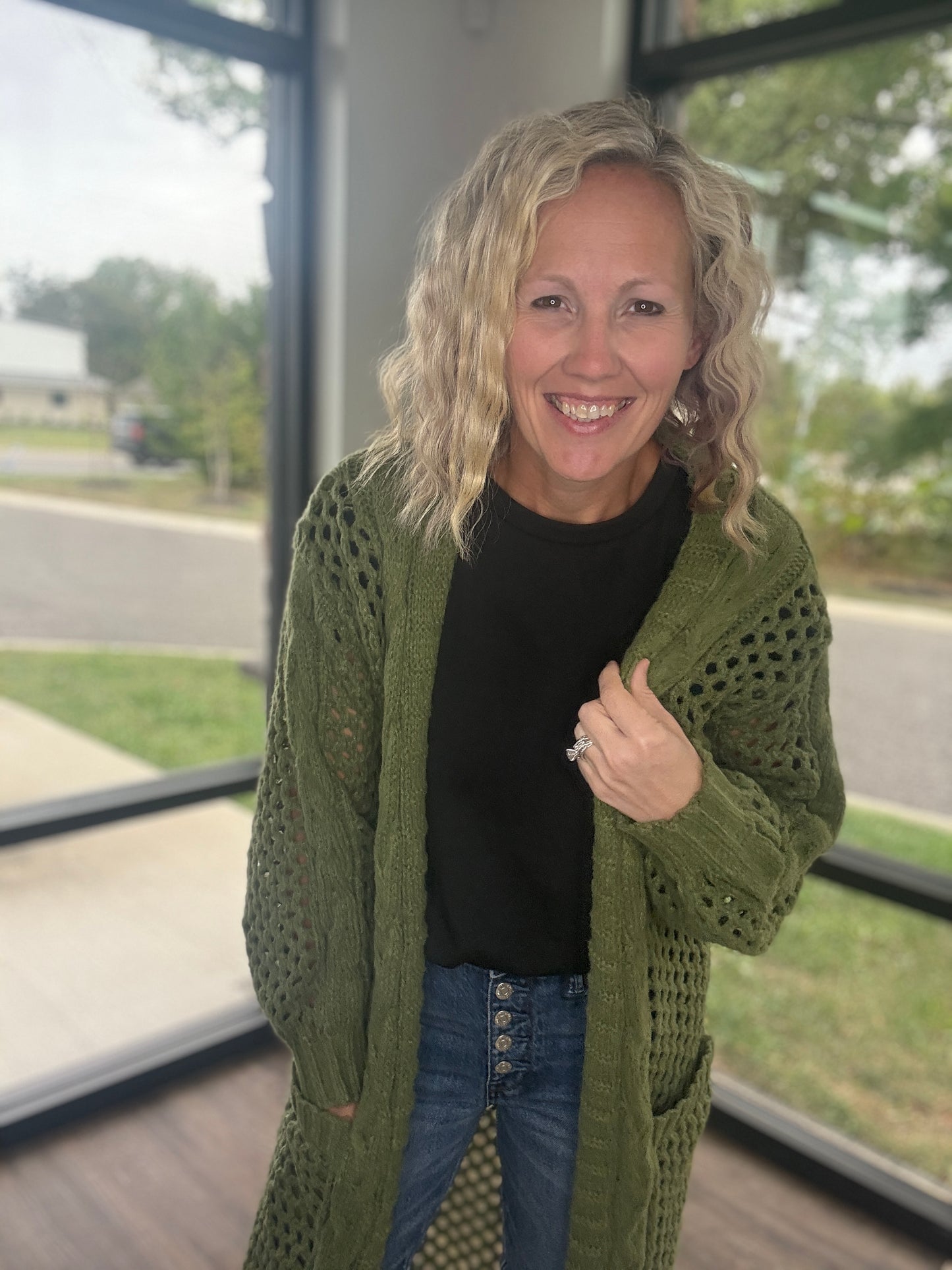 Kandis Knit Cardigan- Olive