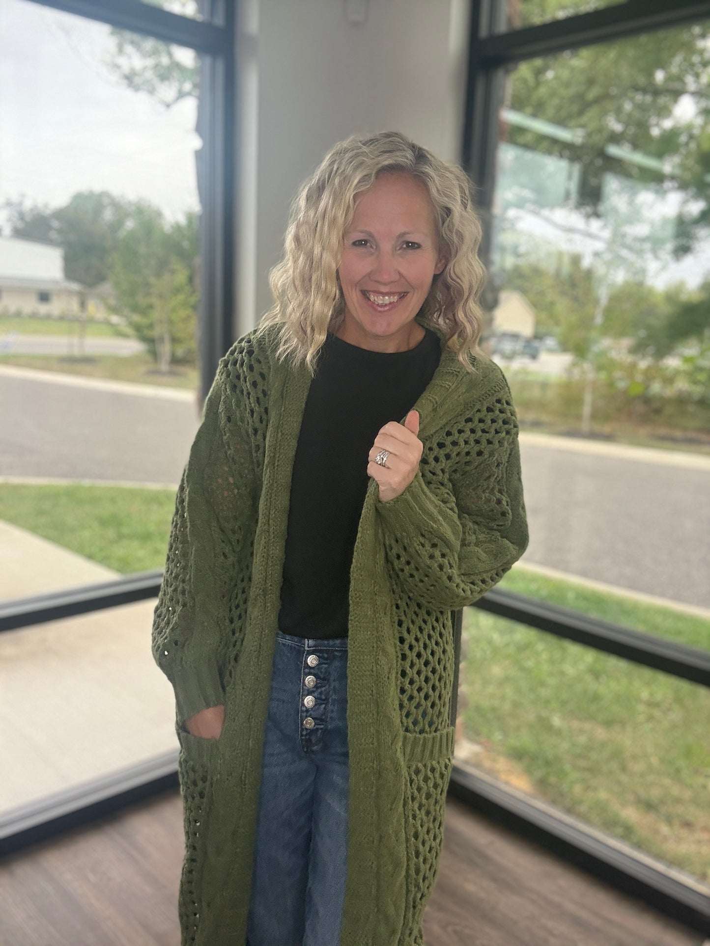 Kandis Knit Cardigan- Olive