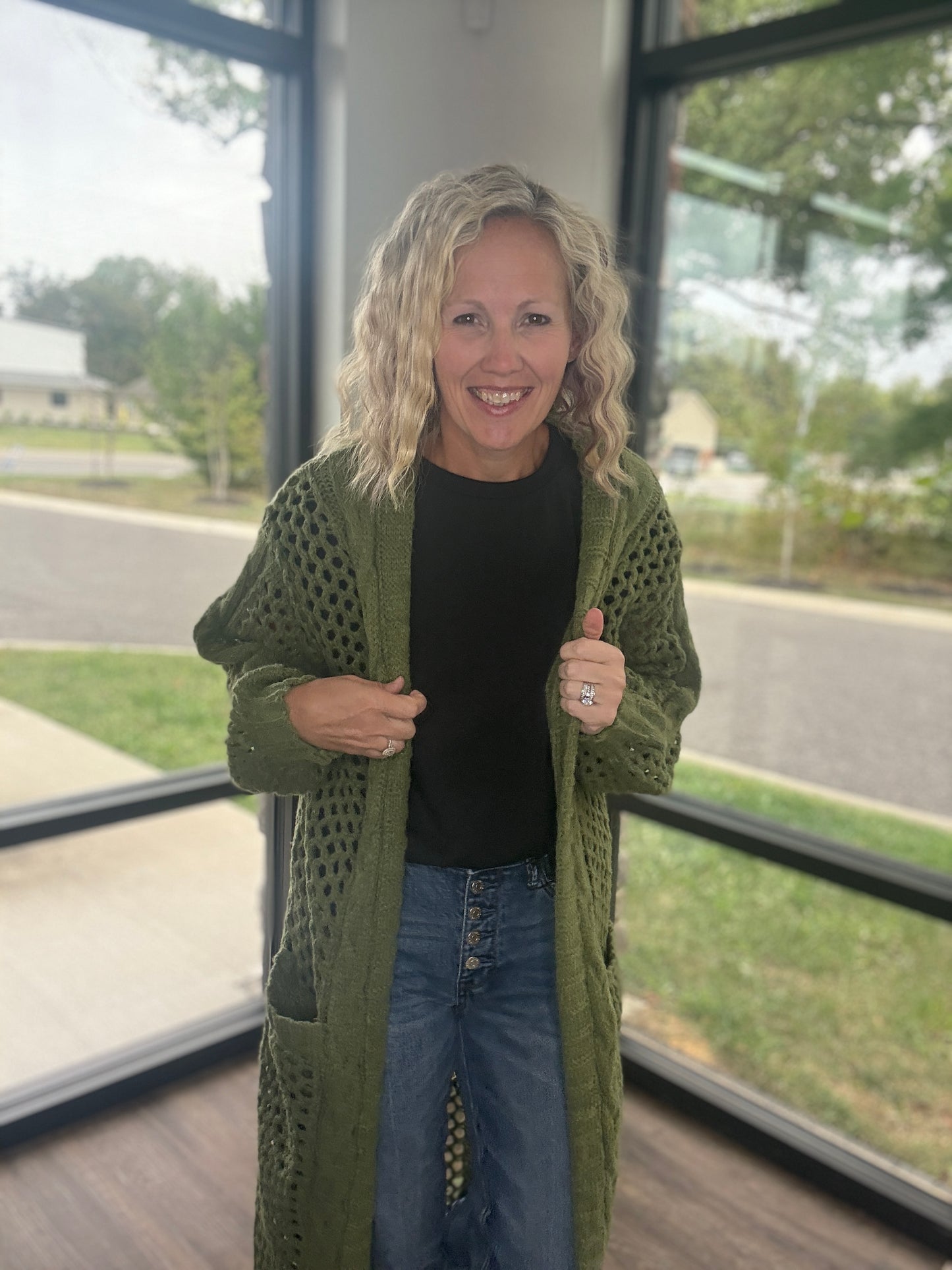 Kandis Knit Cardigan- Olive