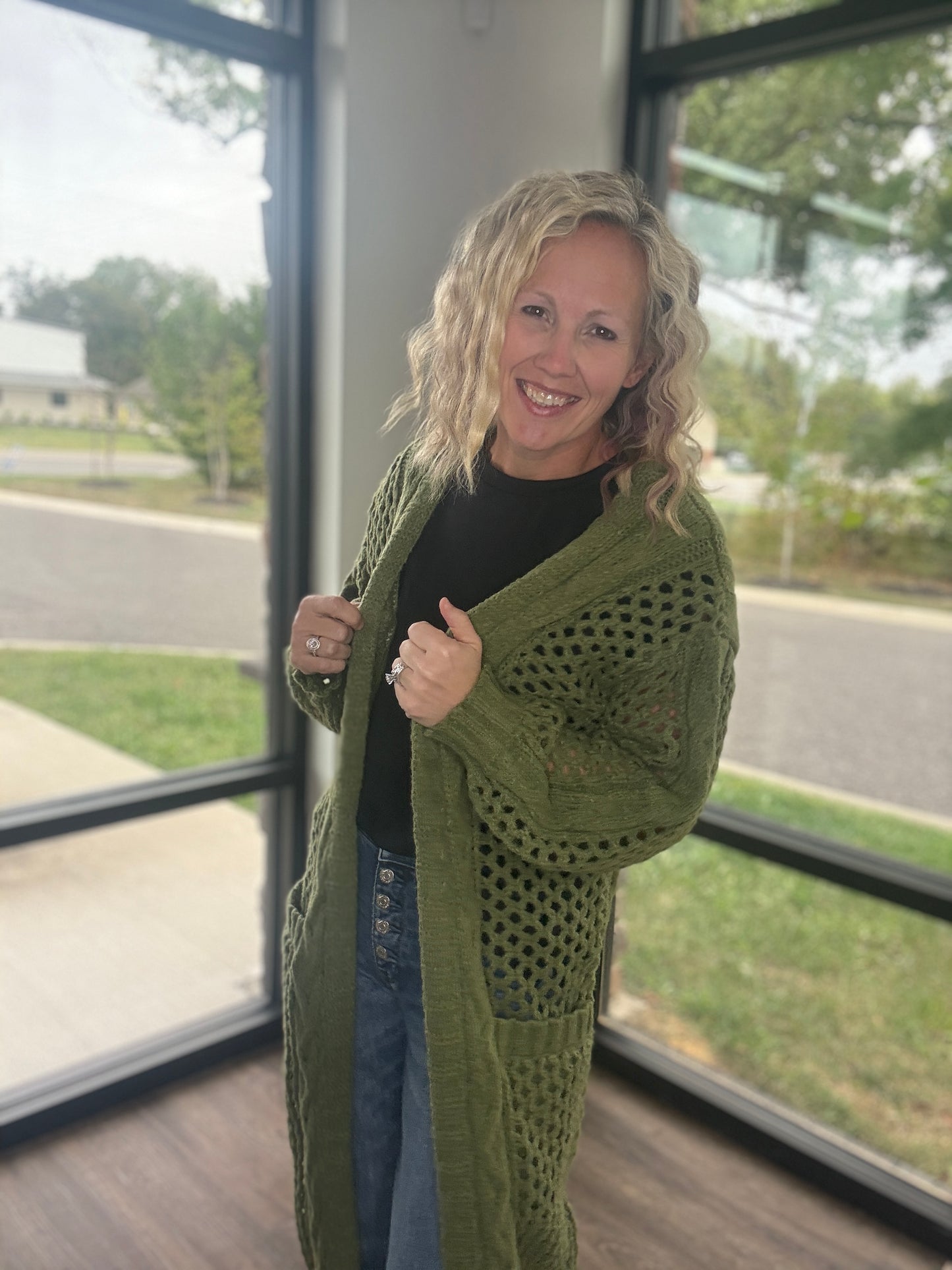 Kandis Knit Cardigan- Olive