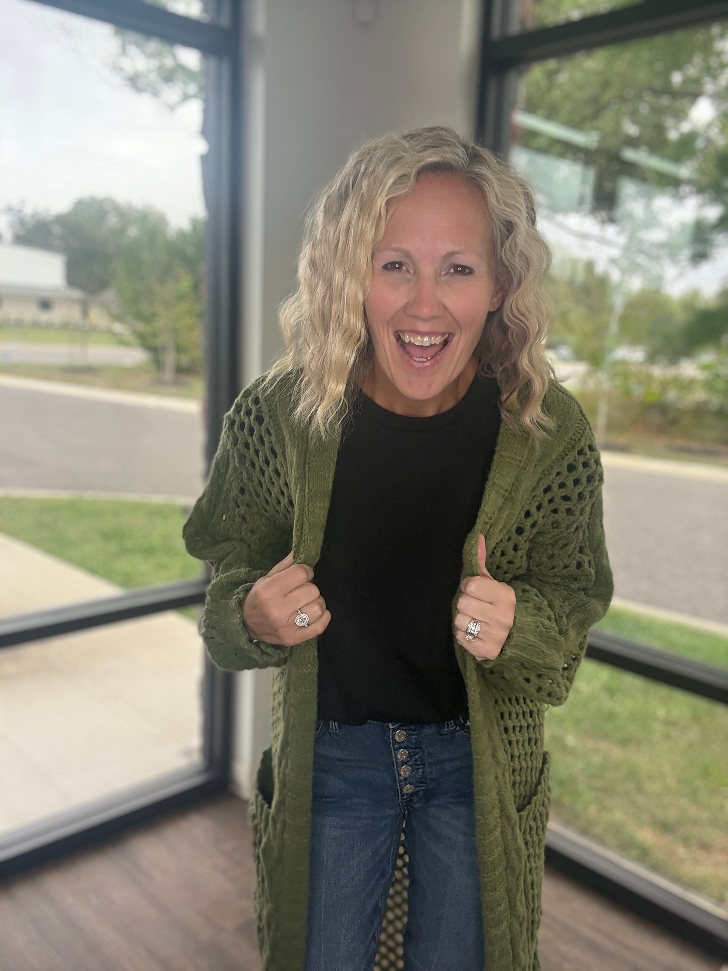 Kandis Knit Cardigan- Olive