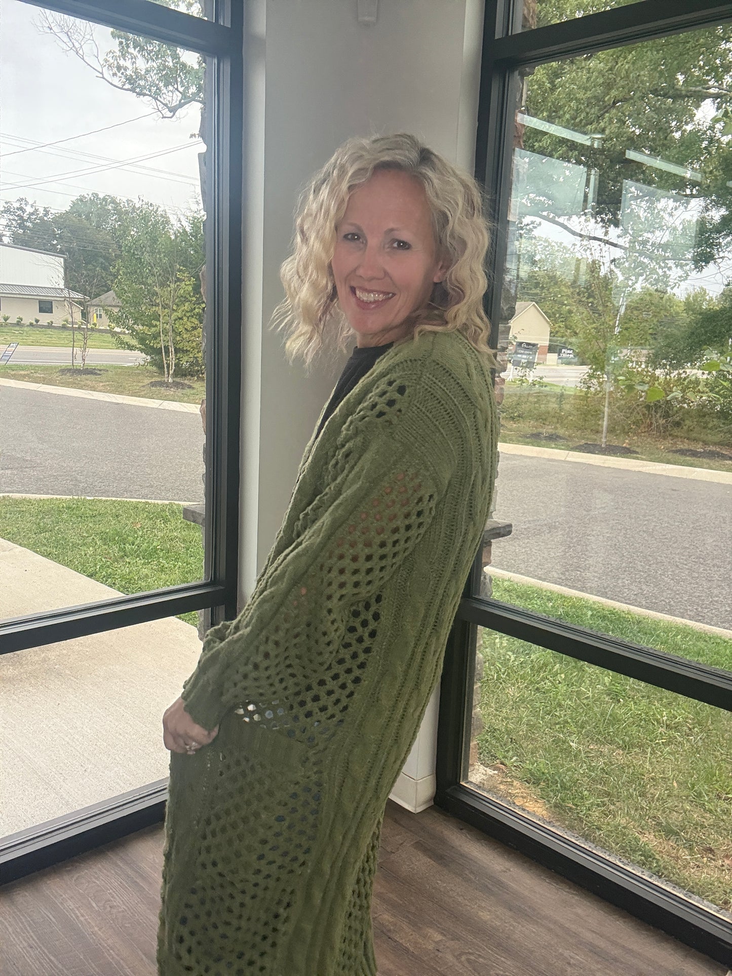 Kandis Knit Cardigan- Olive