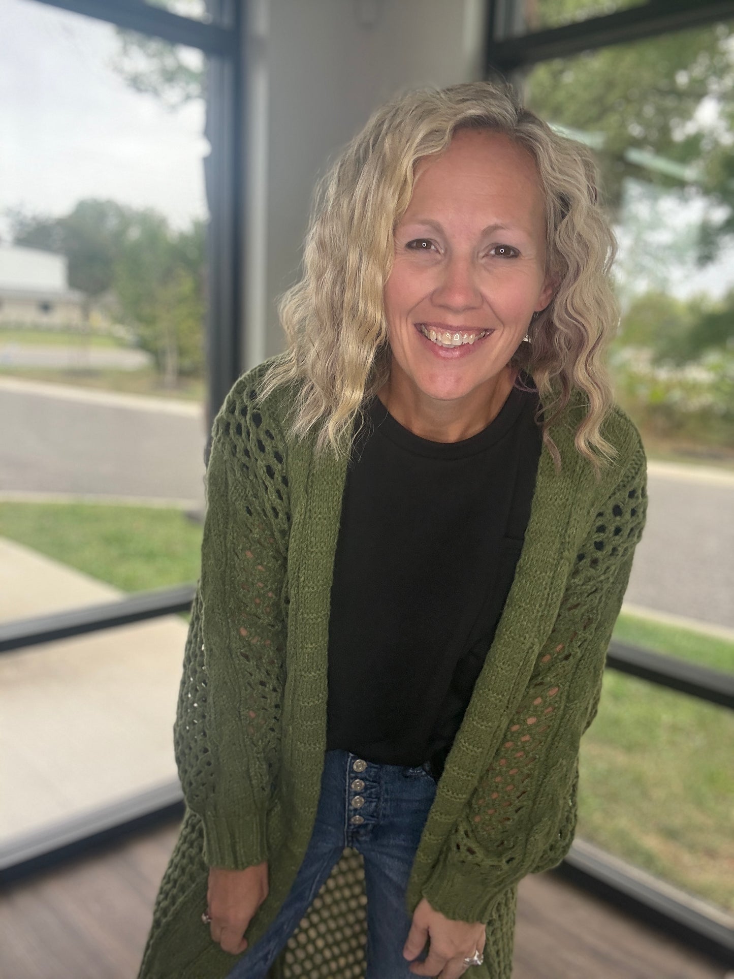 Kandis Knit Cardigan- Olive