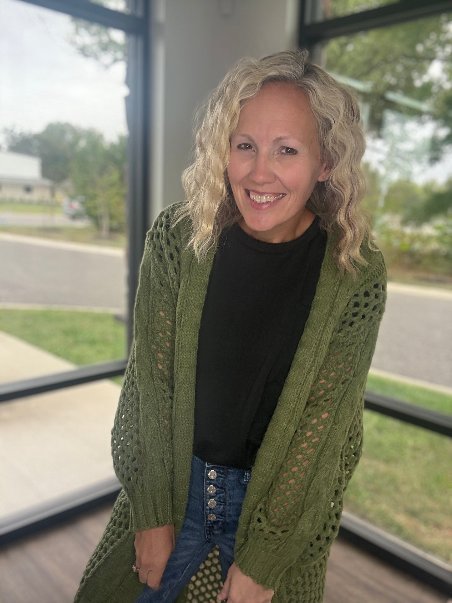 Kandis Knit Cardigan- Olive