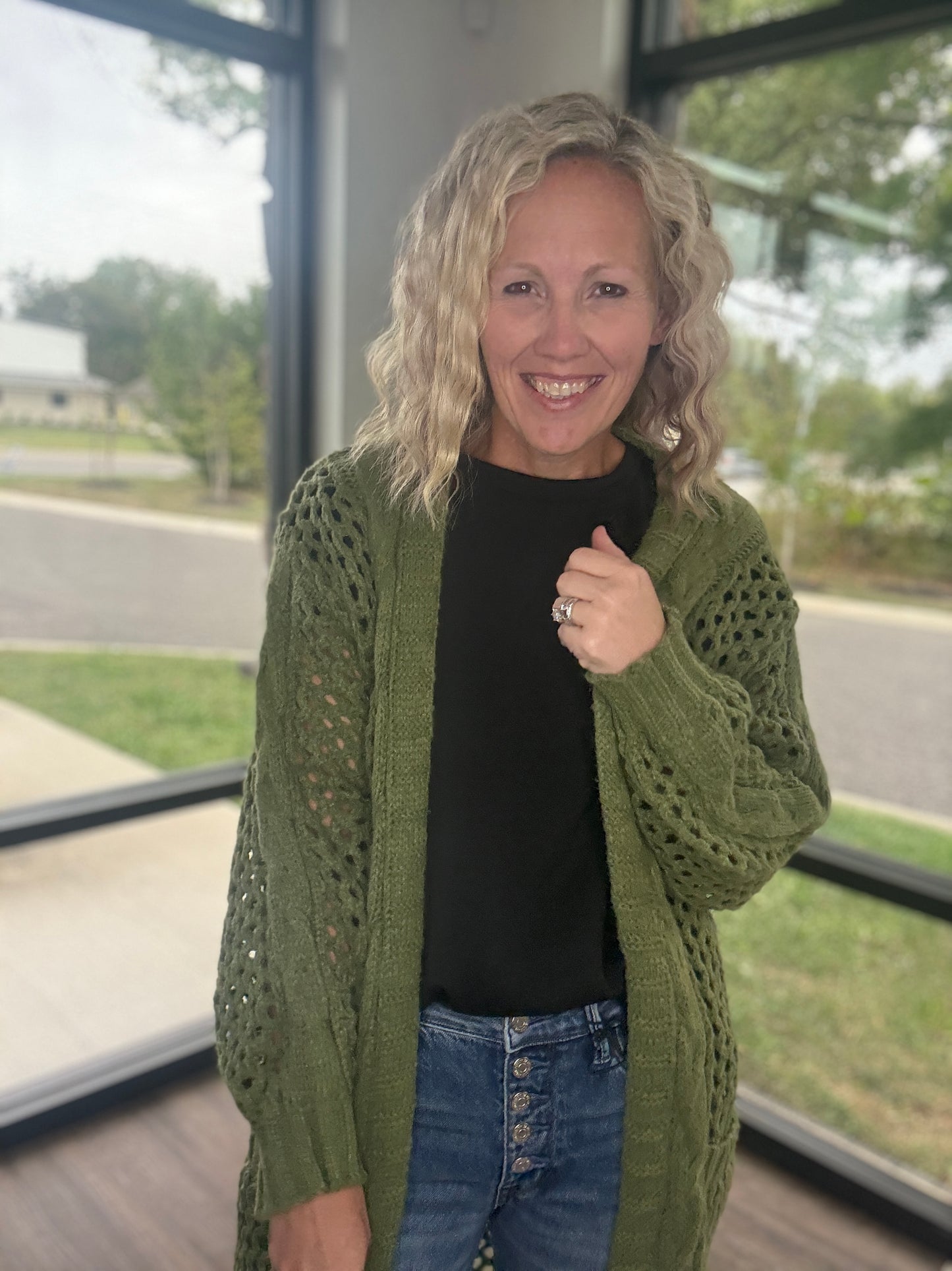 Kandis Knit Cardigan- Olive
