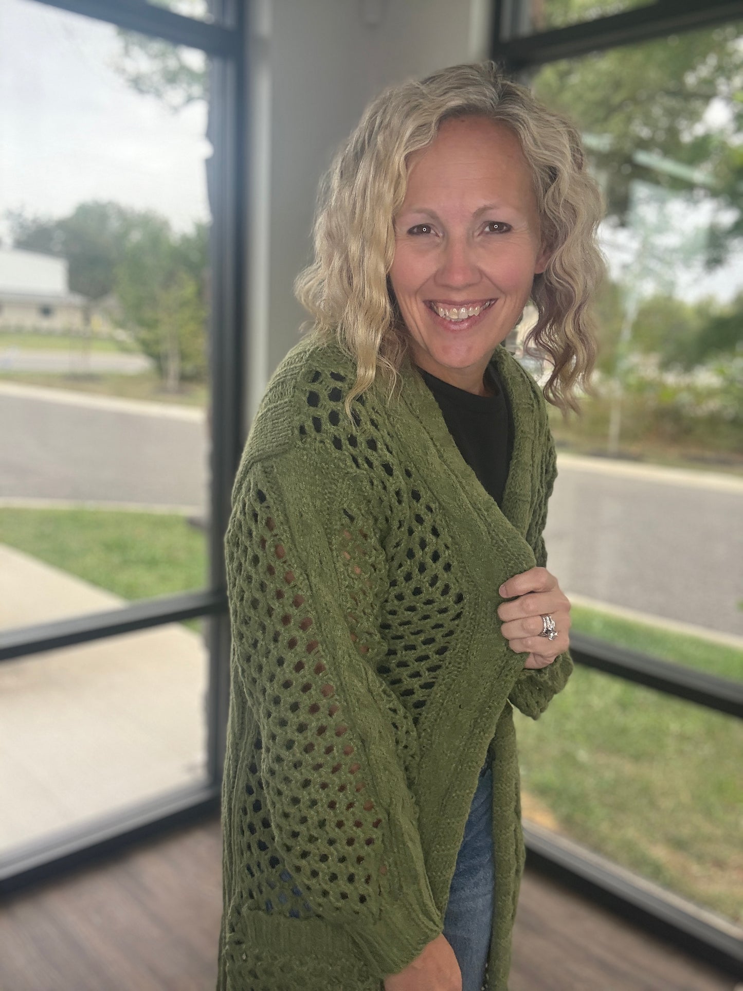 Kandis Knit Cardigan- Olive