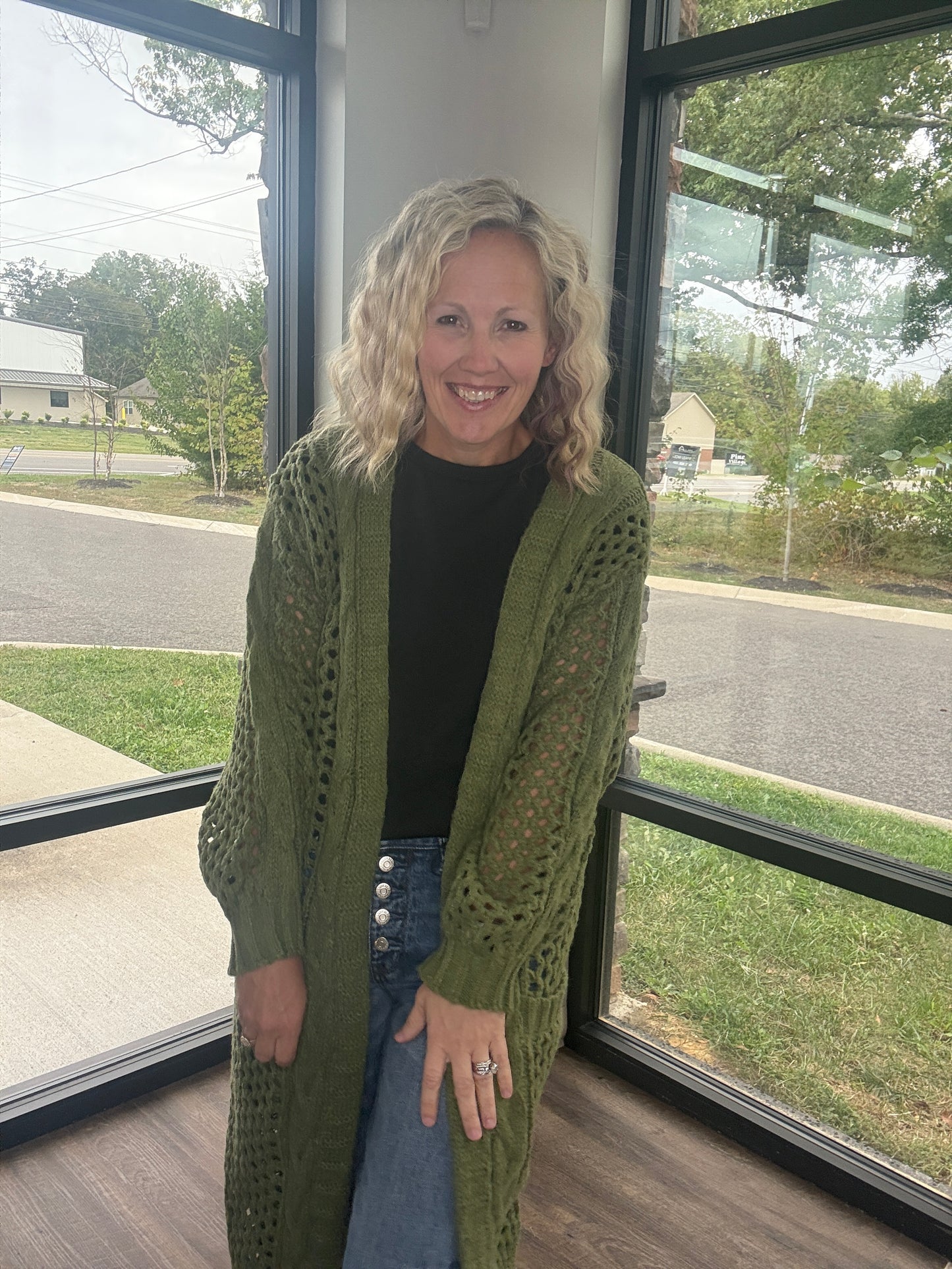 Kandis Knit Cardigan- Olive