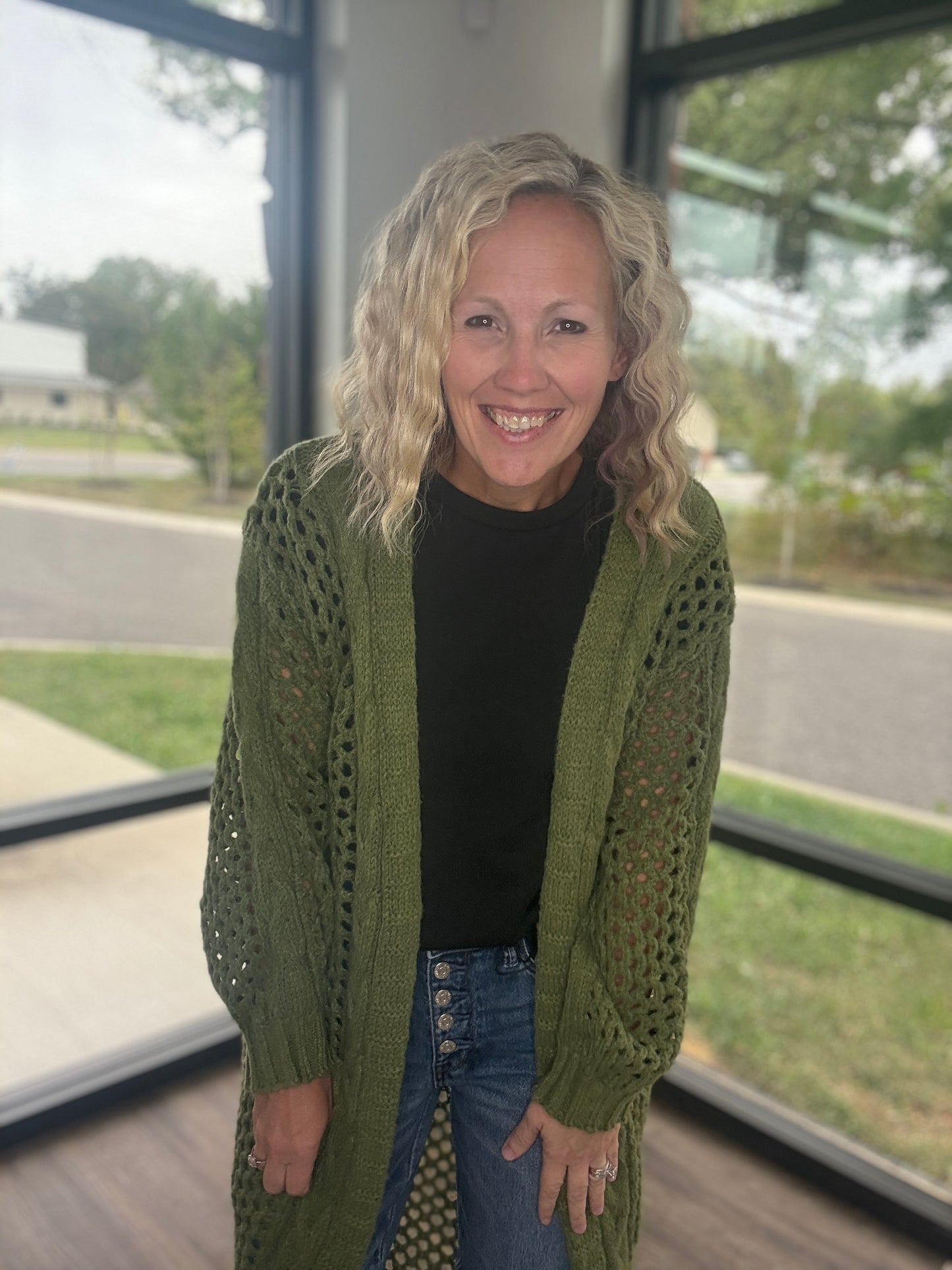 Kandis Knit Cardigan- Olive