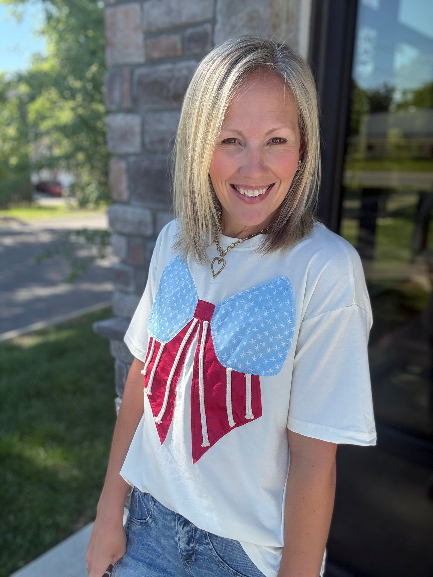 Stars, Stripes & Bow Tee