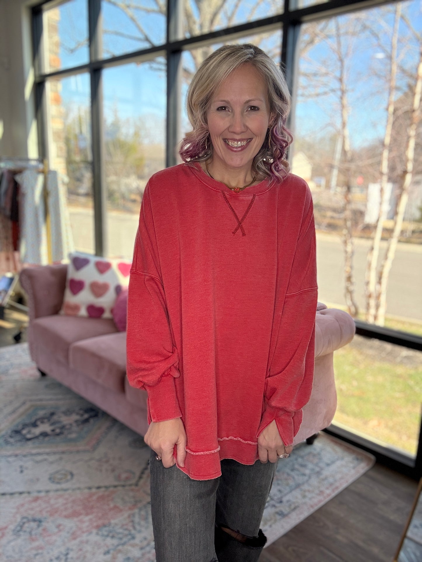 Keepsake Pullover- Red