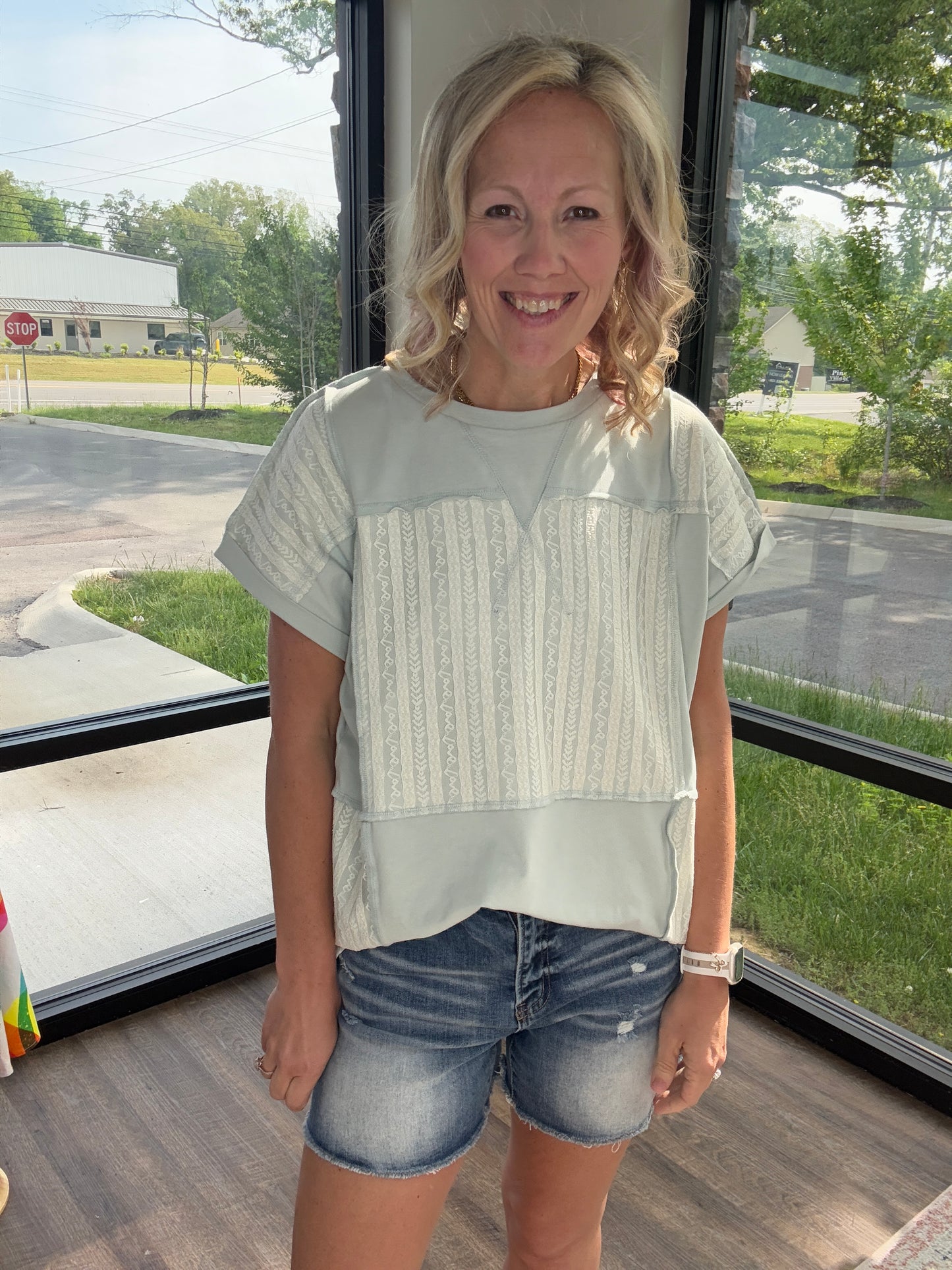 Sage Lace Top