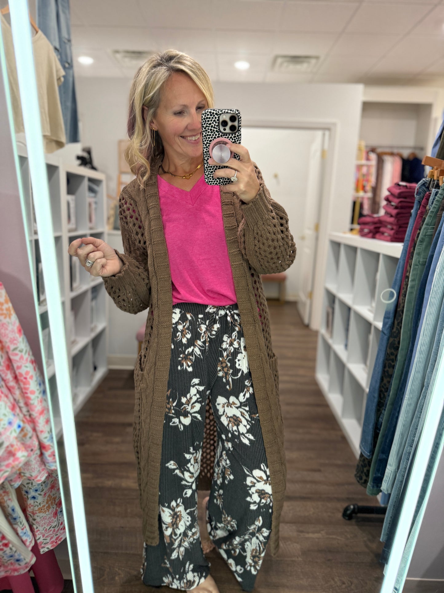 Haddie Floral Pants-Black