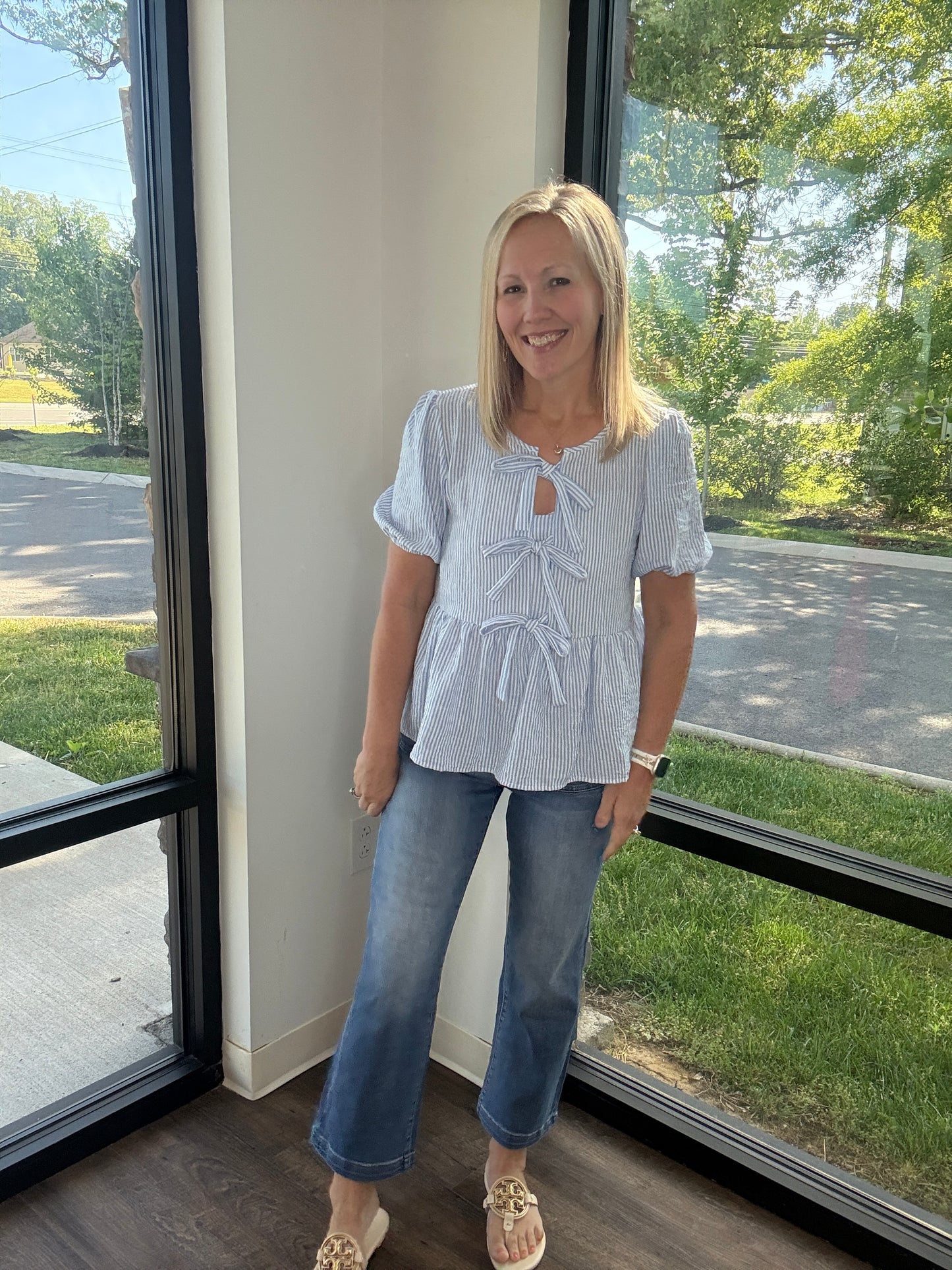 Sweet Stripes Top- Blue